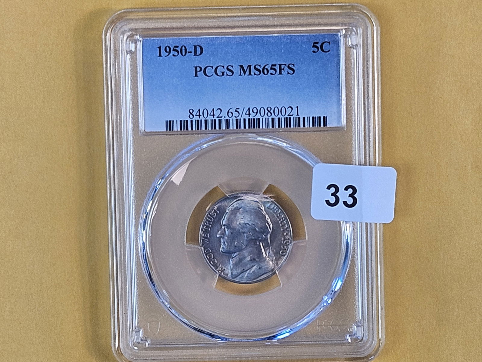 KEY DATE! PCGS 1950-D Jefferson Nickel in Mint State 65 FS - 2