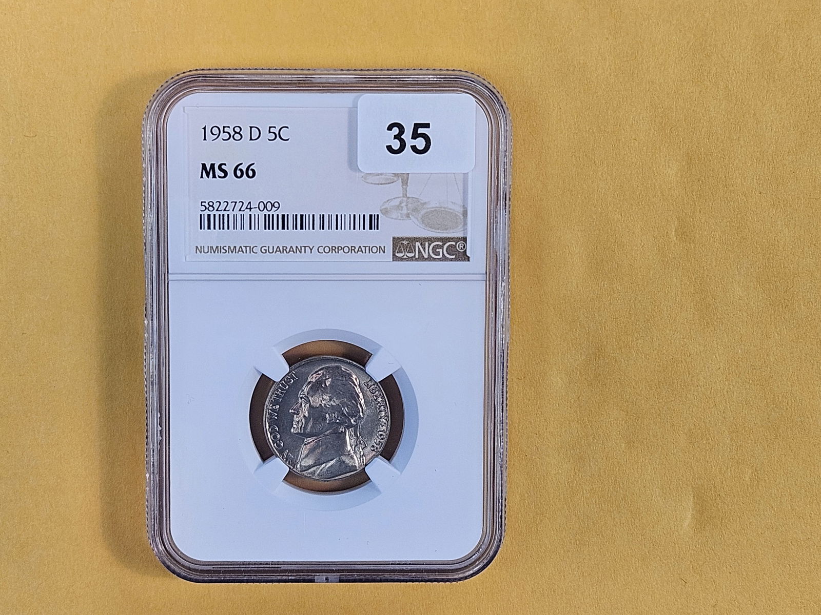 GEM! NGC 1958-D Jefferson Nickel in Mint State 66 - 2