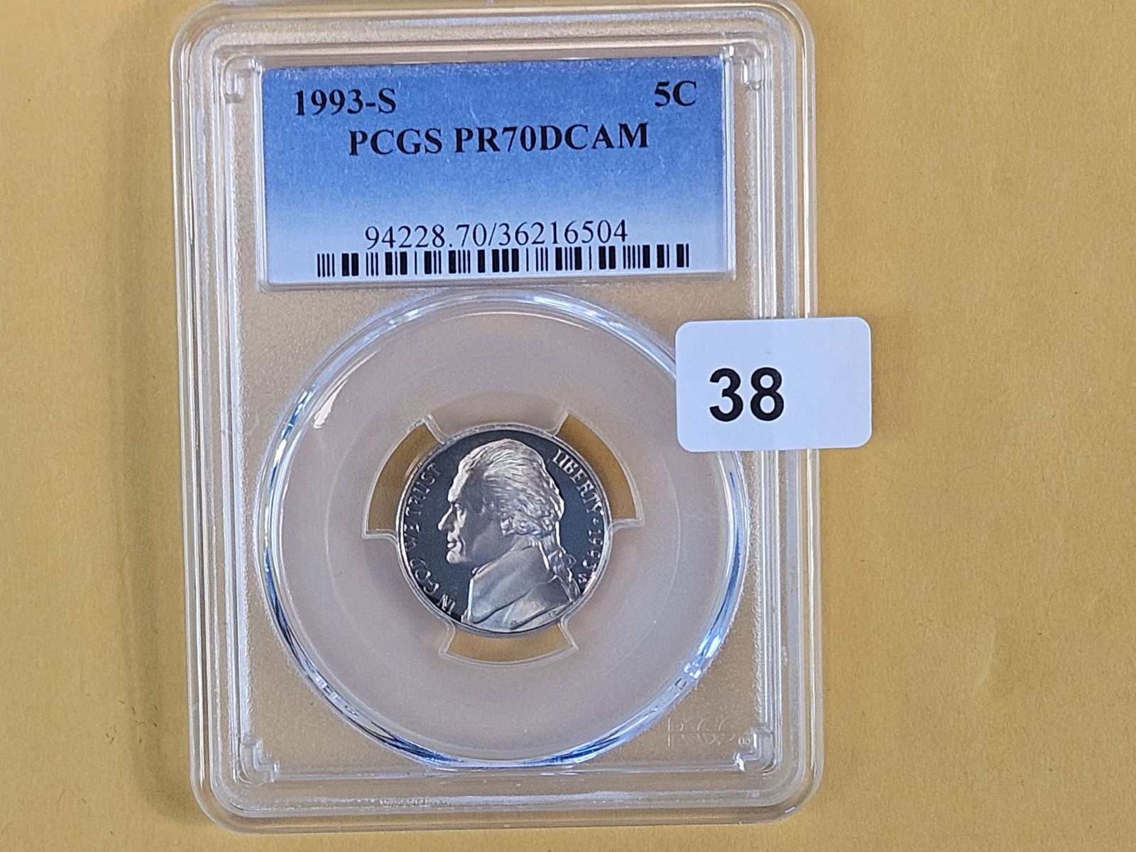 PERFECT! PCGS 1993-S Jefferson Nickel in Proof 70 Deep Cameo - 2