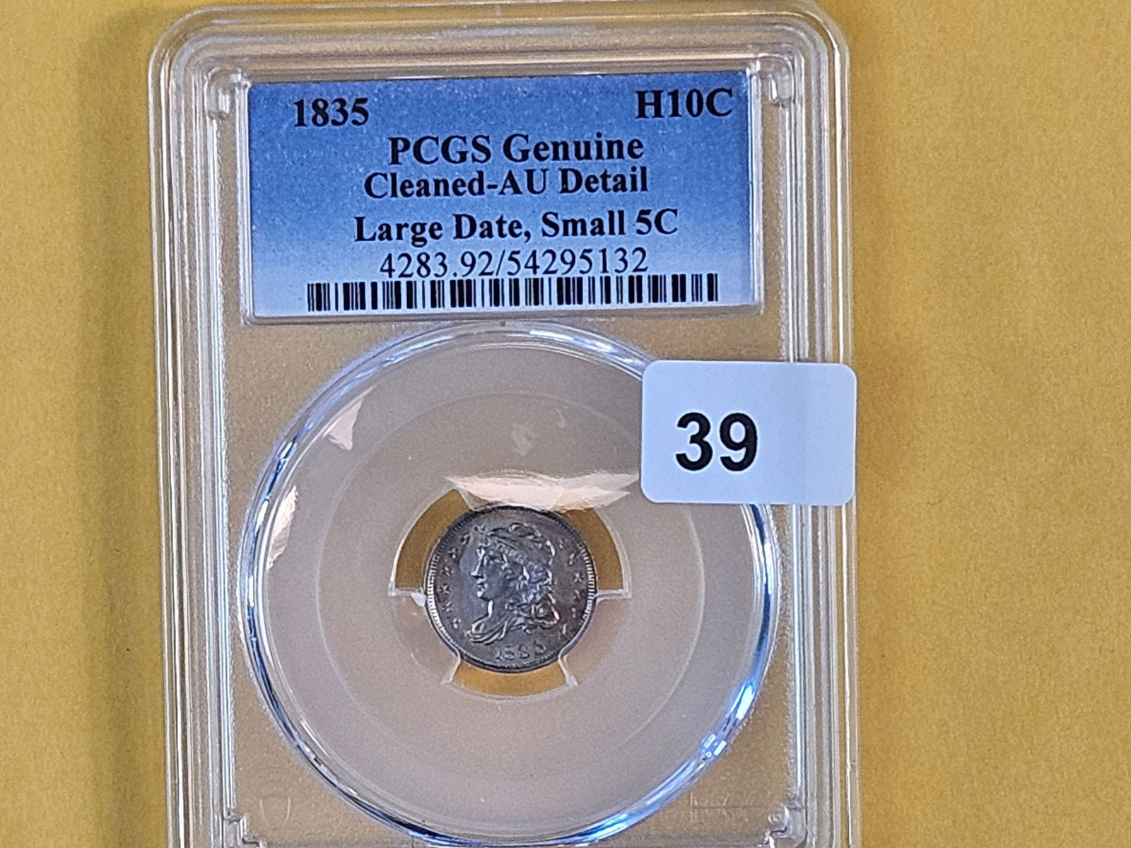 PCGS 1835 Capped Bust silver half-Dime in Brilliant About Uncirculated - details - 2