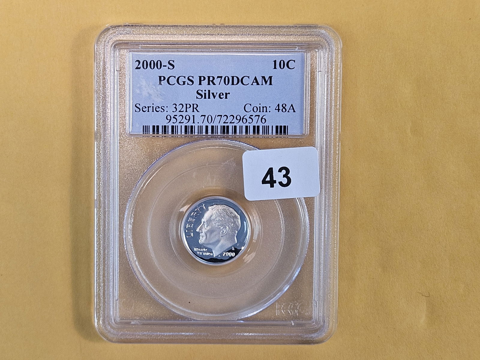 PERFECT! PCGS 2000-S silver Roosevelt Dime in Proof 70 Deep Cameo - 2