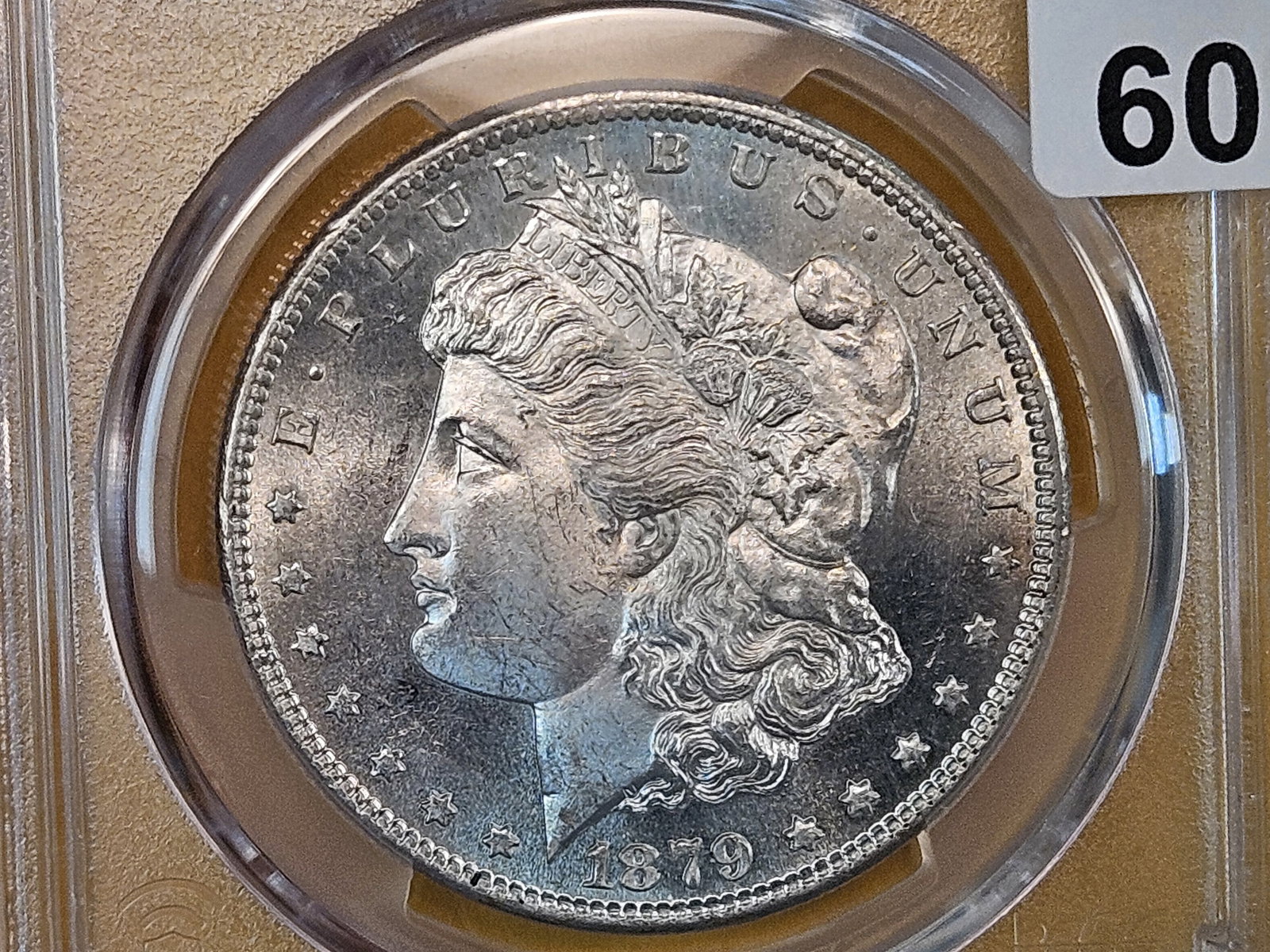 PCGS 1879-S Morgan Dollar in Mint State 64: Looks GEM! Great contrast in the fields 