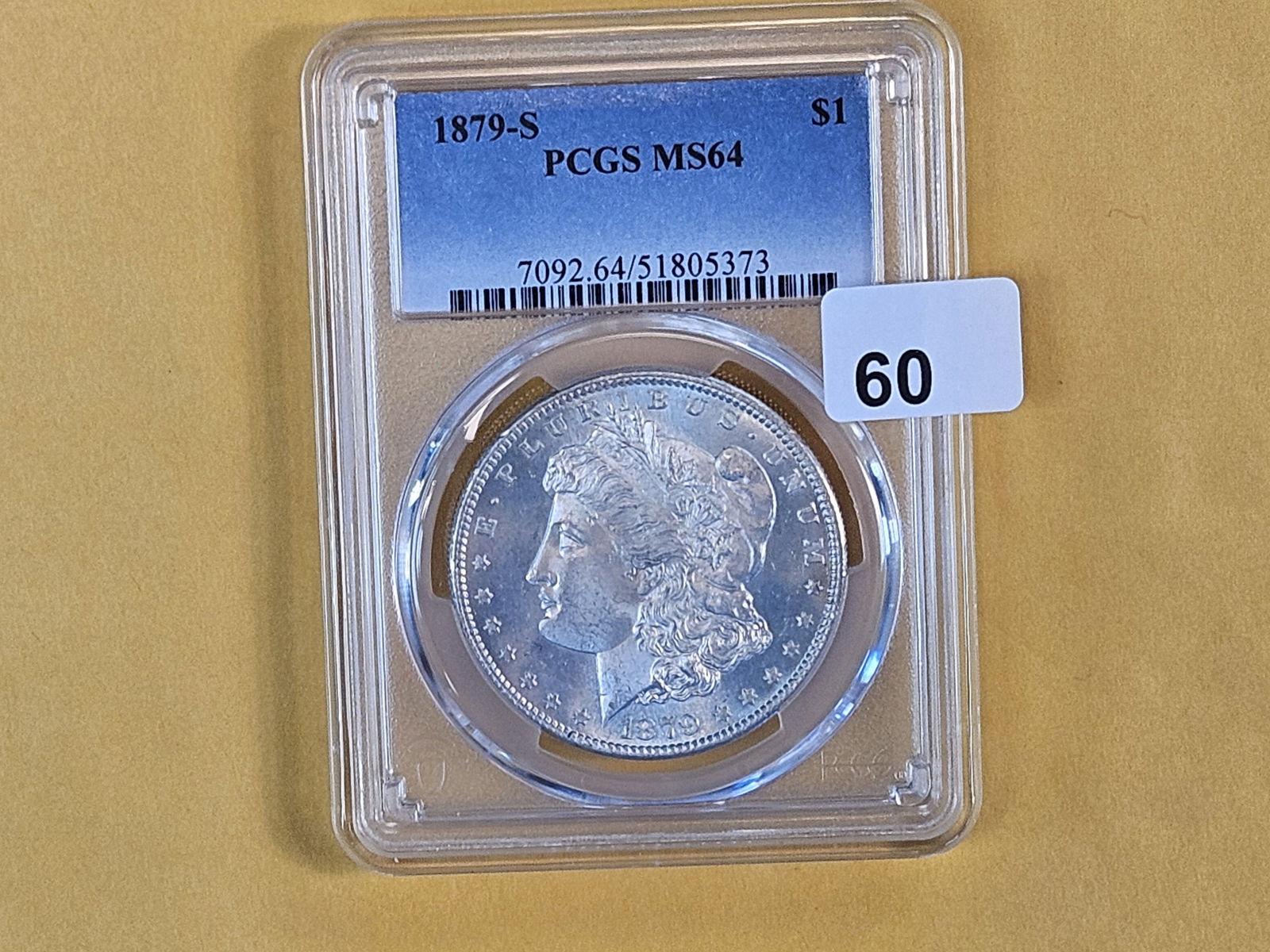 PCGS 1879-S Morgan Dollar in Mint State 64 - 2