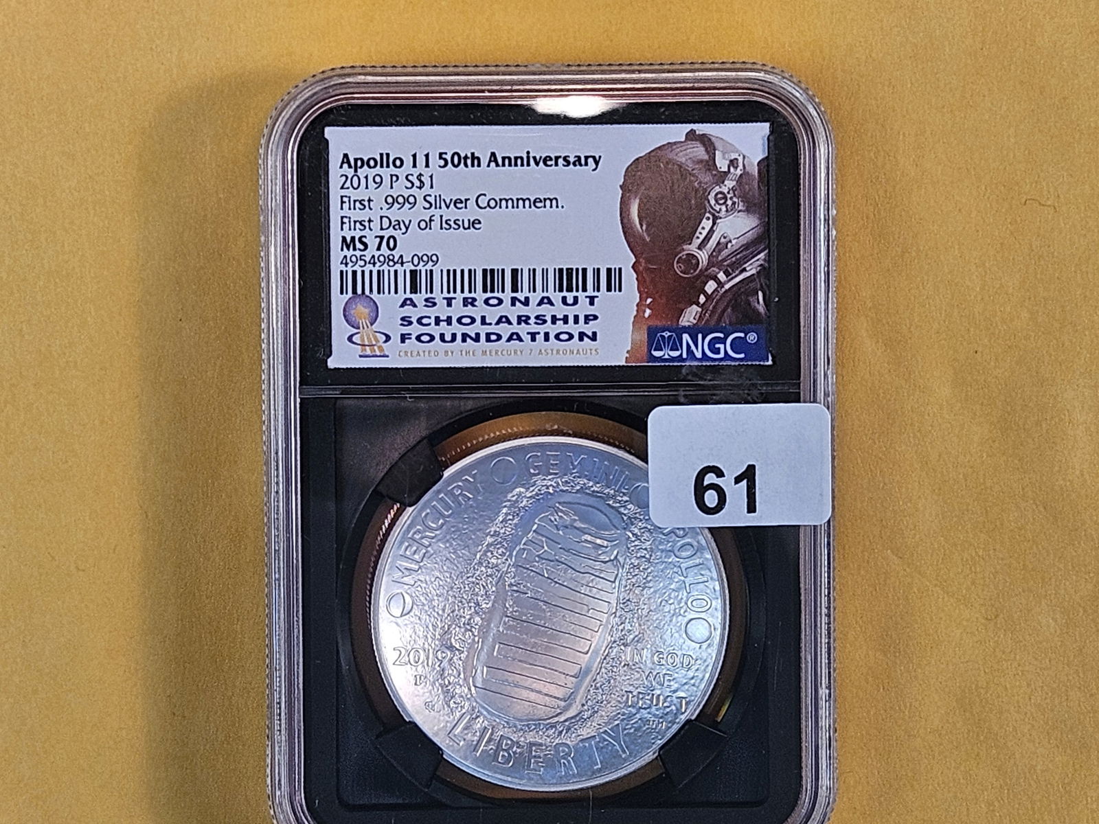 PERFECT! NGC 2019-P SILVER APOLLO II Commemorative silver Dollar - 2