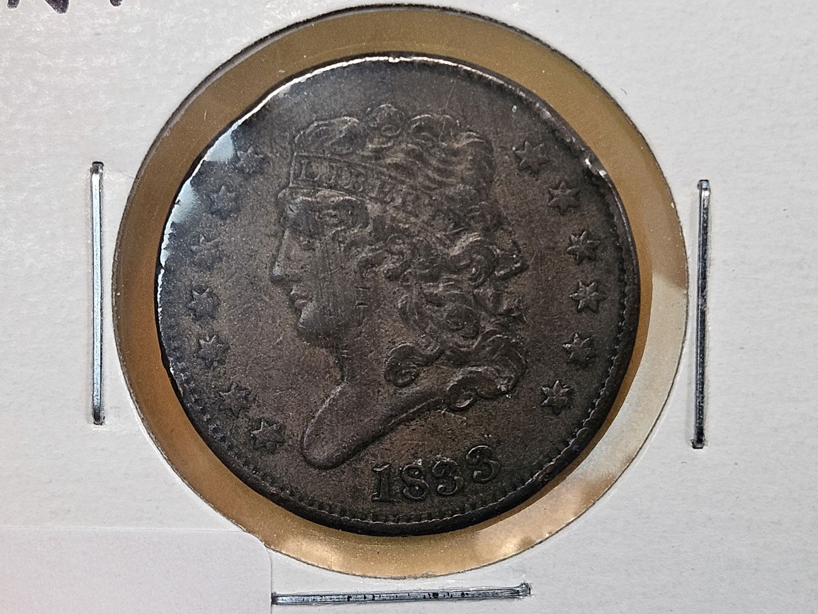 1833 Classic Head Half Cent in Very Fine plus - 4