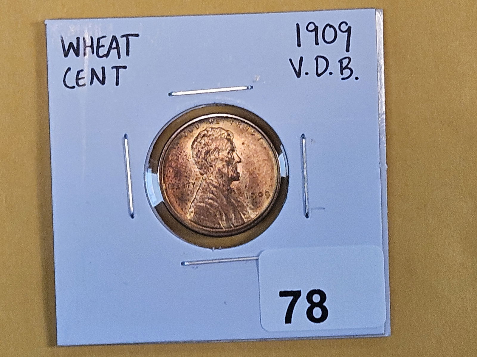 GEM Brilliant Uncirculated RED 1909 VDB Wheat cent - 2