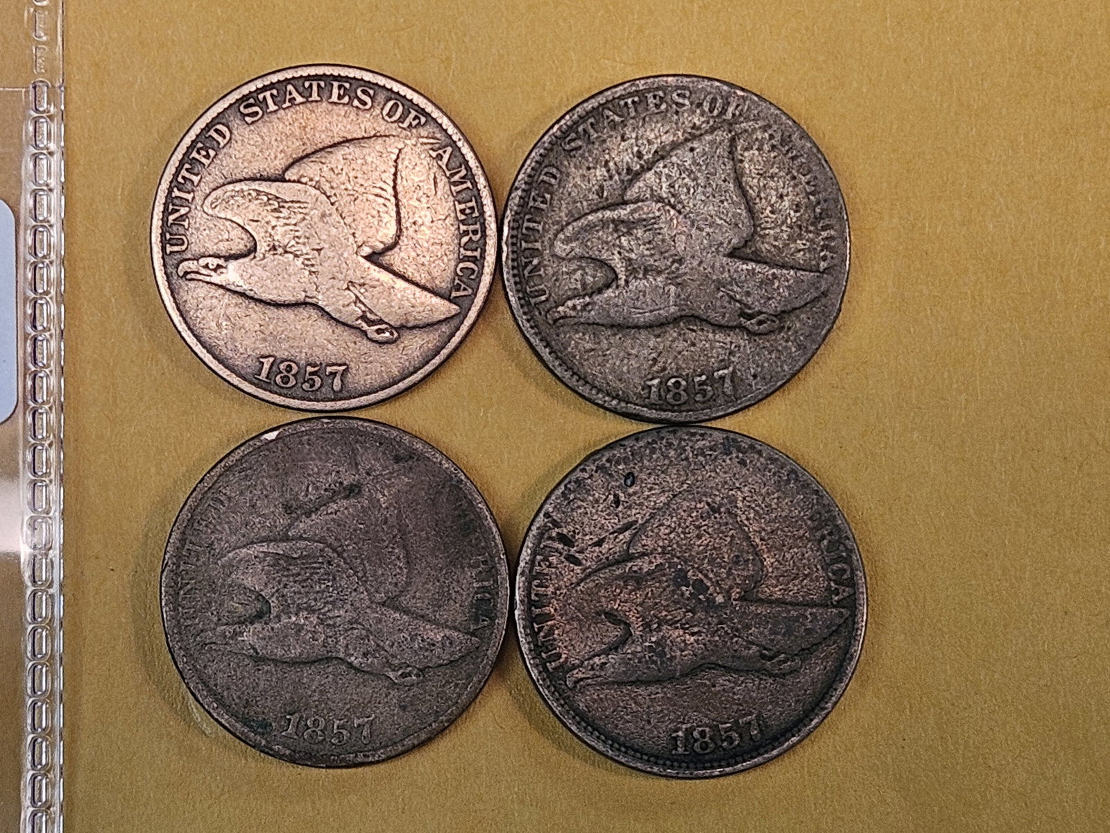 Four 1857 Flying Eagle Cents (1 of 3)