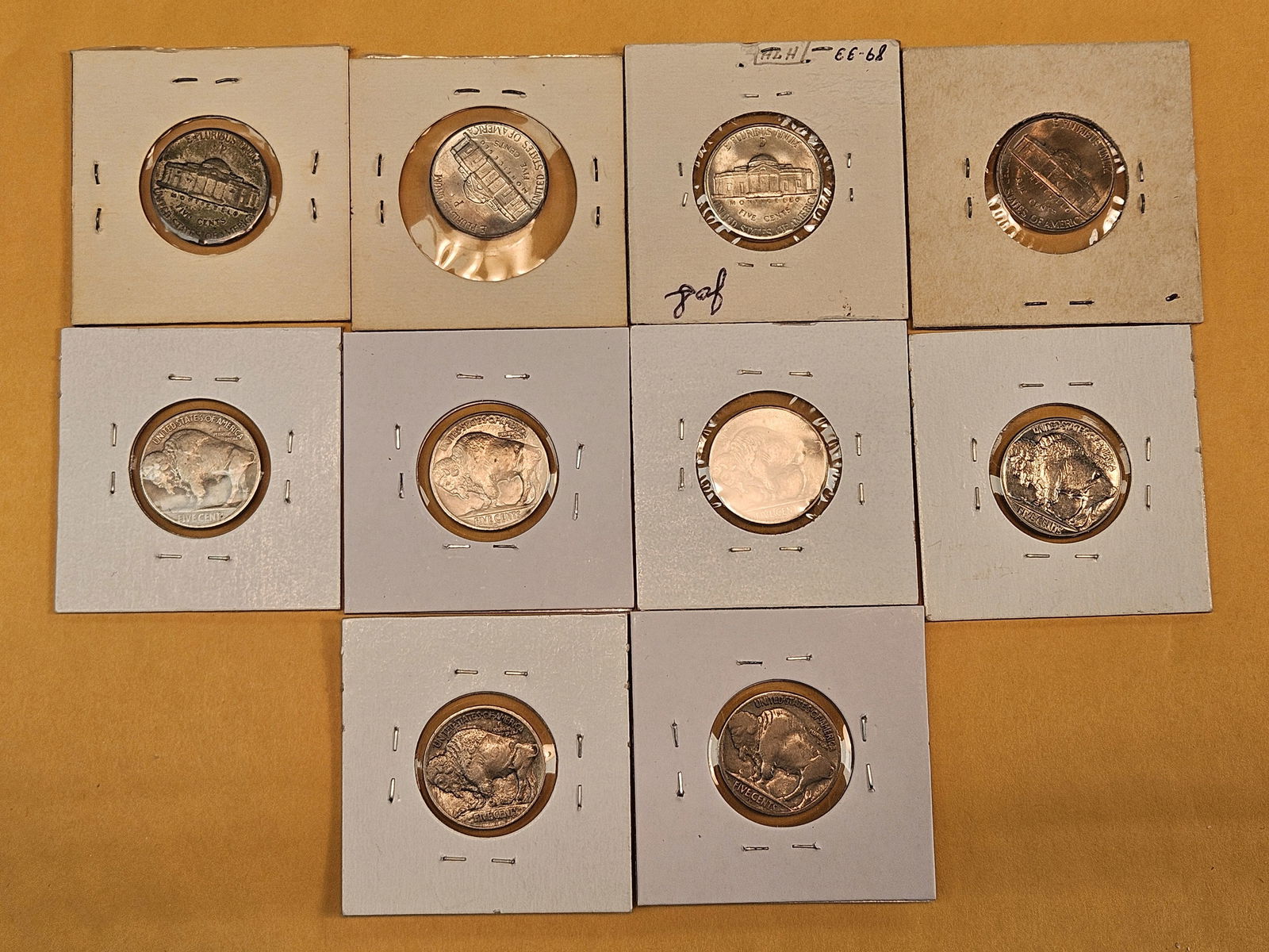 Ten nice mixed Jefferson and Buffalo Nickels - 8