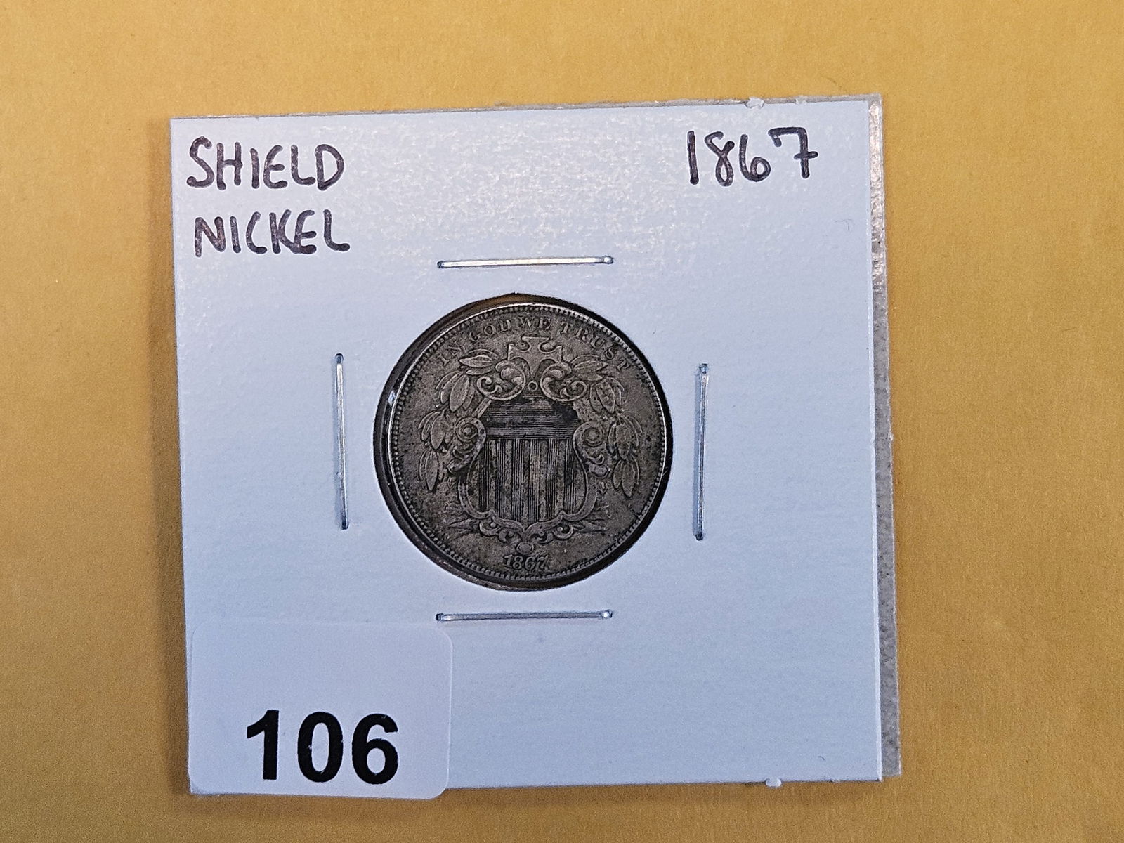 1867 Shield Nickel in Extra Fine - 2