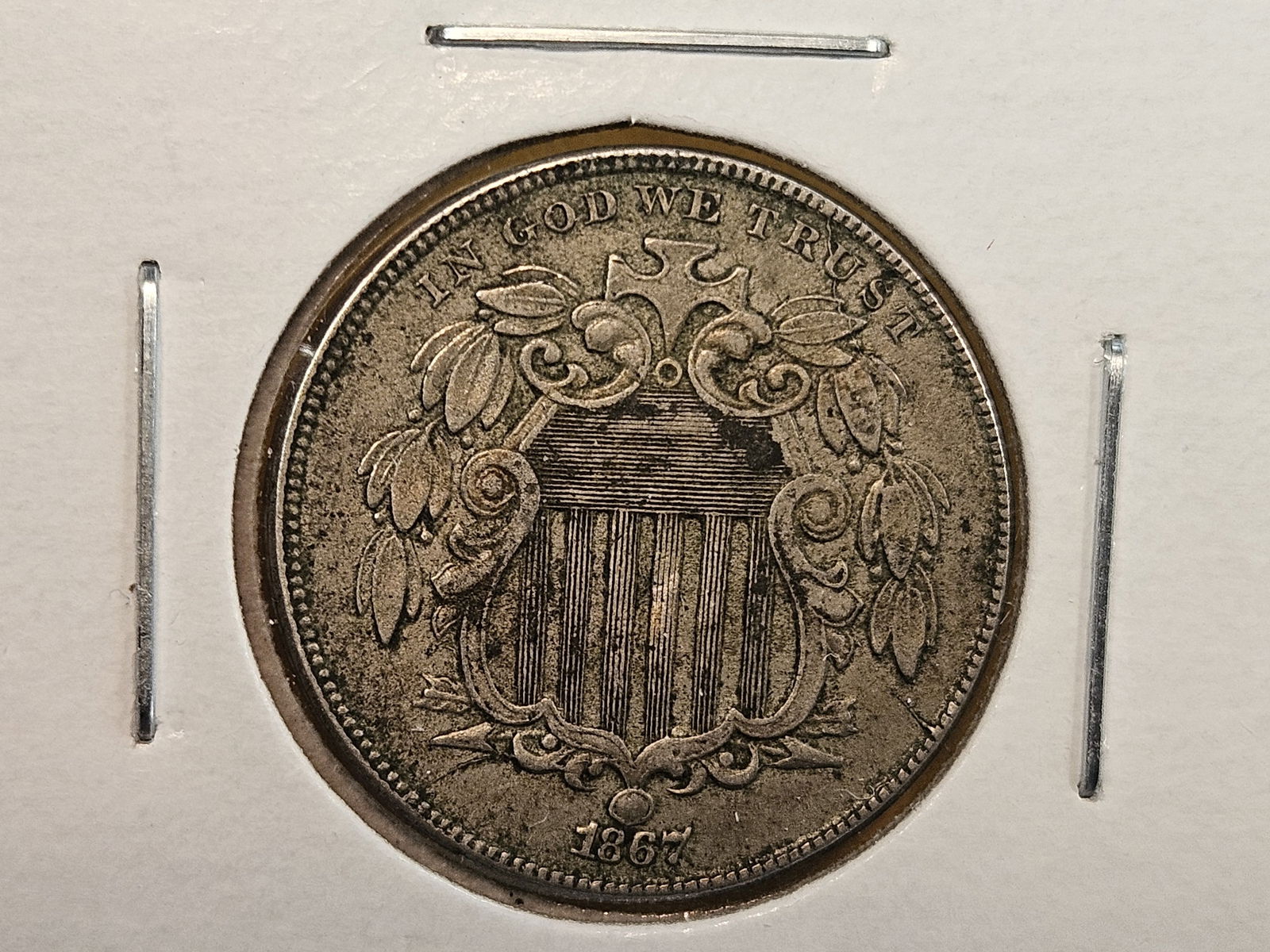 1867 Shield Nickel in Extra Fine - 3