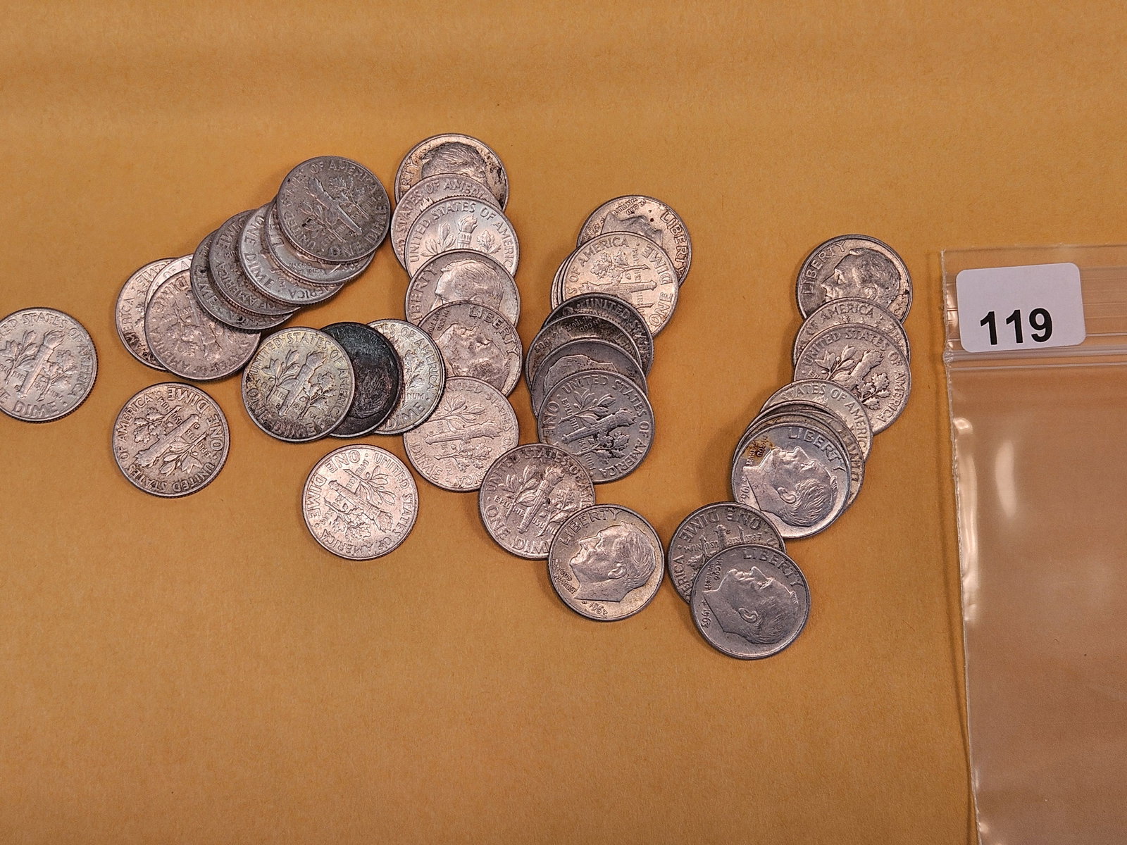 Forty mixed, silver, Roosevelt Dimes (1 of 1)
