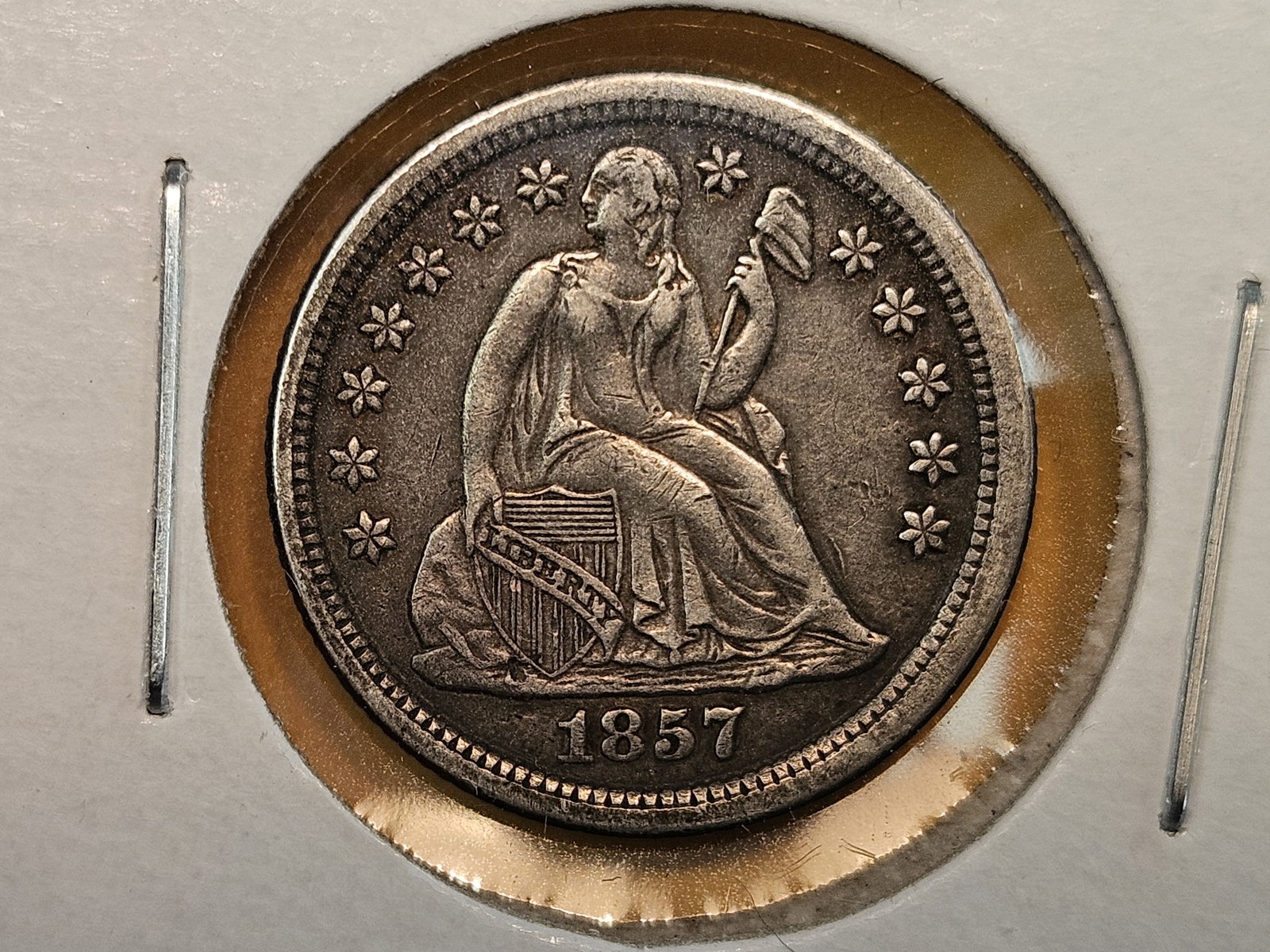 About Uncirculated 1857-O Seated Liberty Silver Dime (1 of 5)