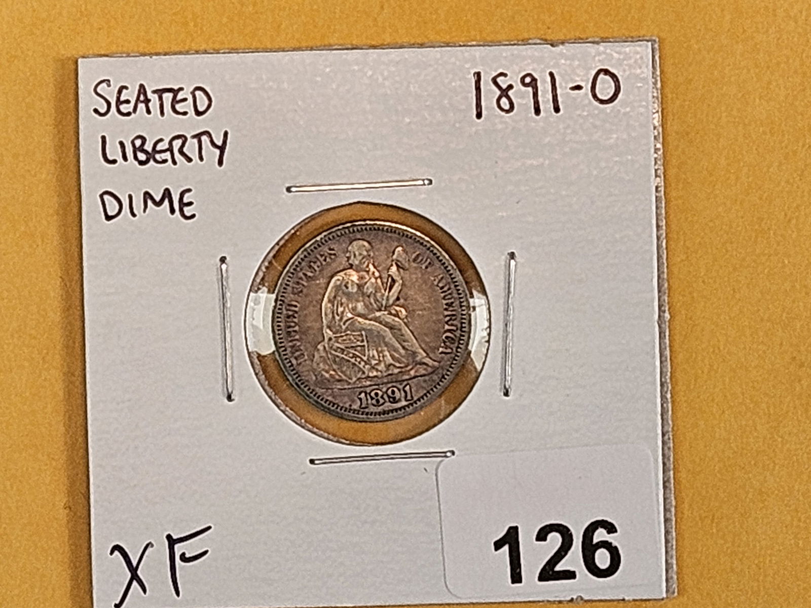 1891-O Seated Liberty silver dime in Extra Fine - 2