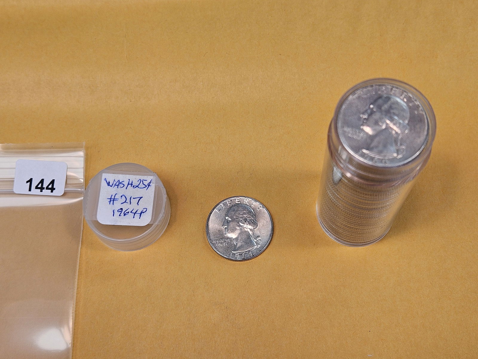 Full roll of 1964 silver Washington Quarters - 2