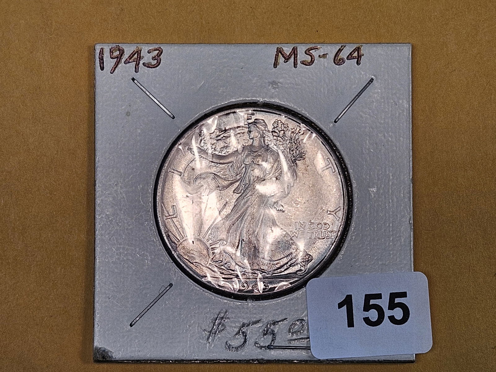 Choice Brilliant Uncirculated 1943 Walking Liberty Half Dollar - 2