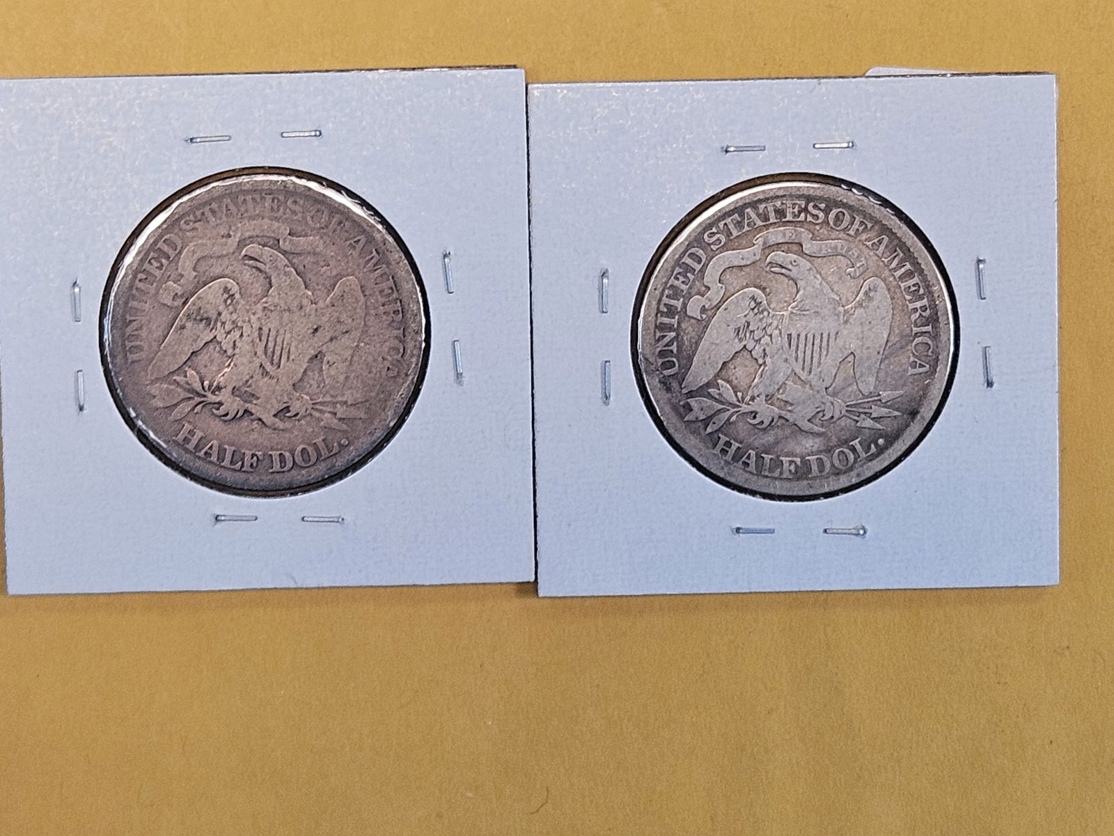 1876-S and 1878 Seated Liberty silver Half Dollars - 2