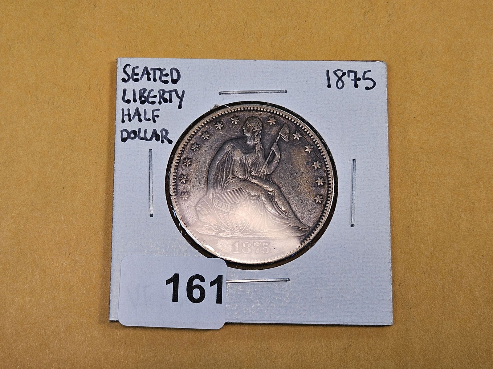 1875 Seated Liberty silver half dollar in Very Fine plus - 2