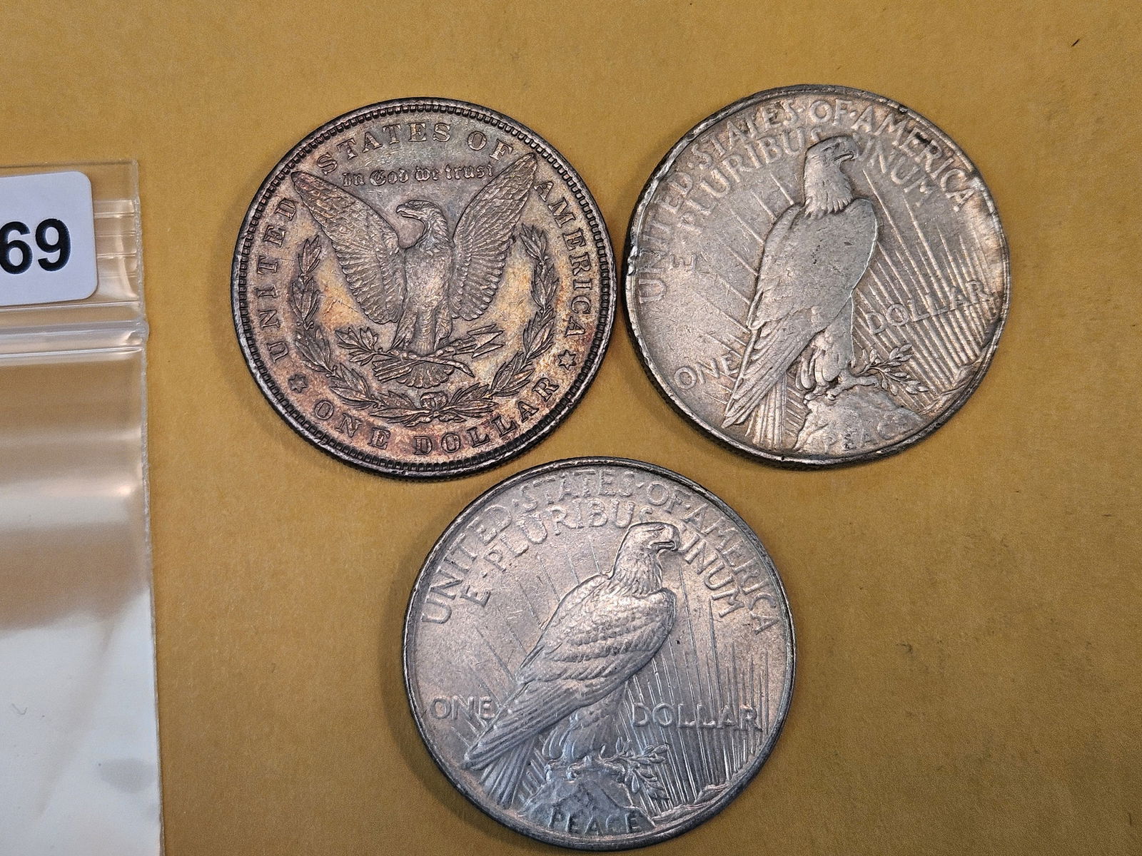 Three mixed Silver Dollars - 2
