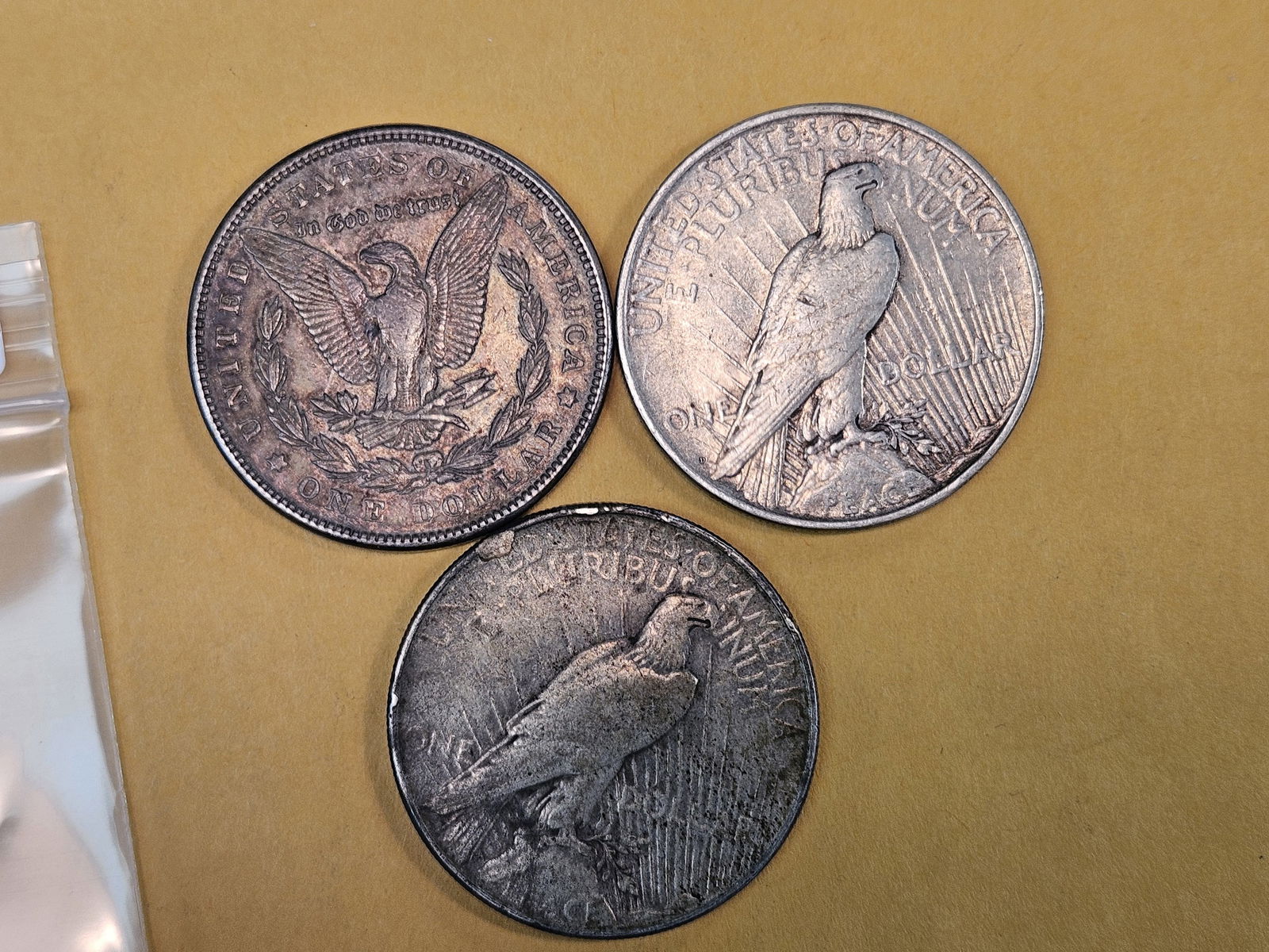 Three mixed Silver Dollars - 2