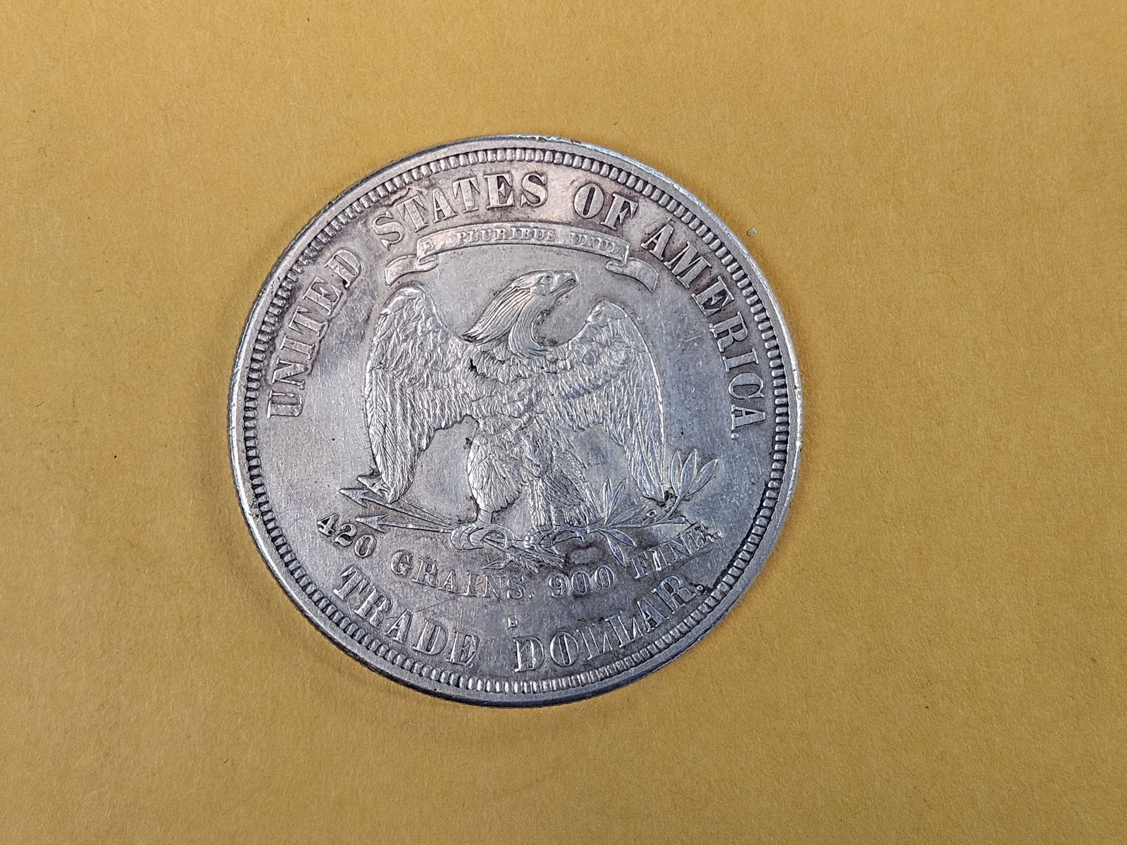 1876-S Trade silver Dollar in About Uncirculated plus - 7