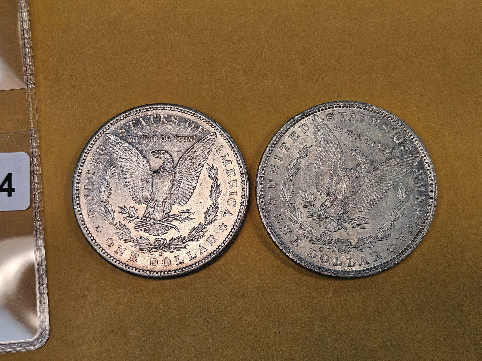 Two Bright About Uncirculated Morgan silver Dollars - 3
