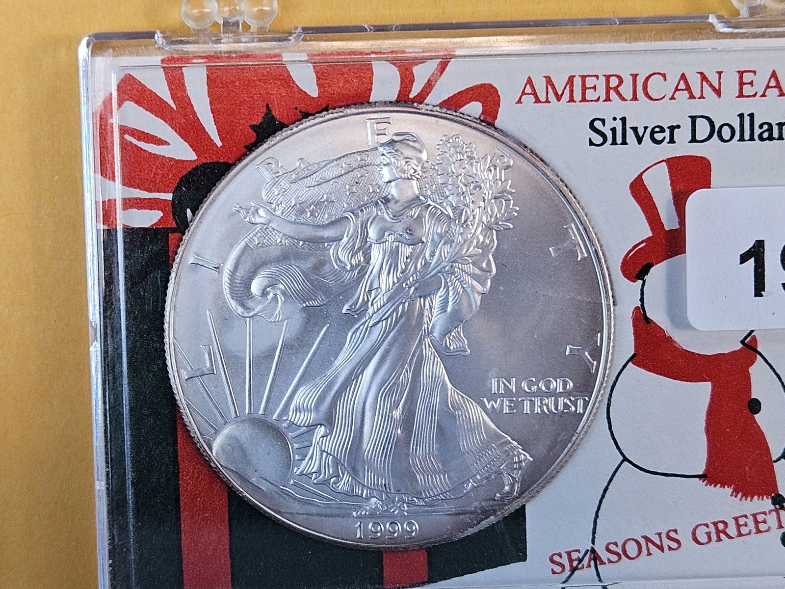 GEM Brilliant Uncirculated 1999 American Silver Eagle: Nice patina 