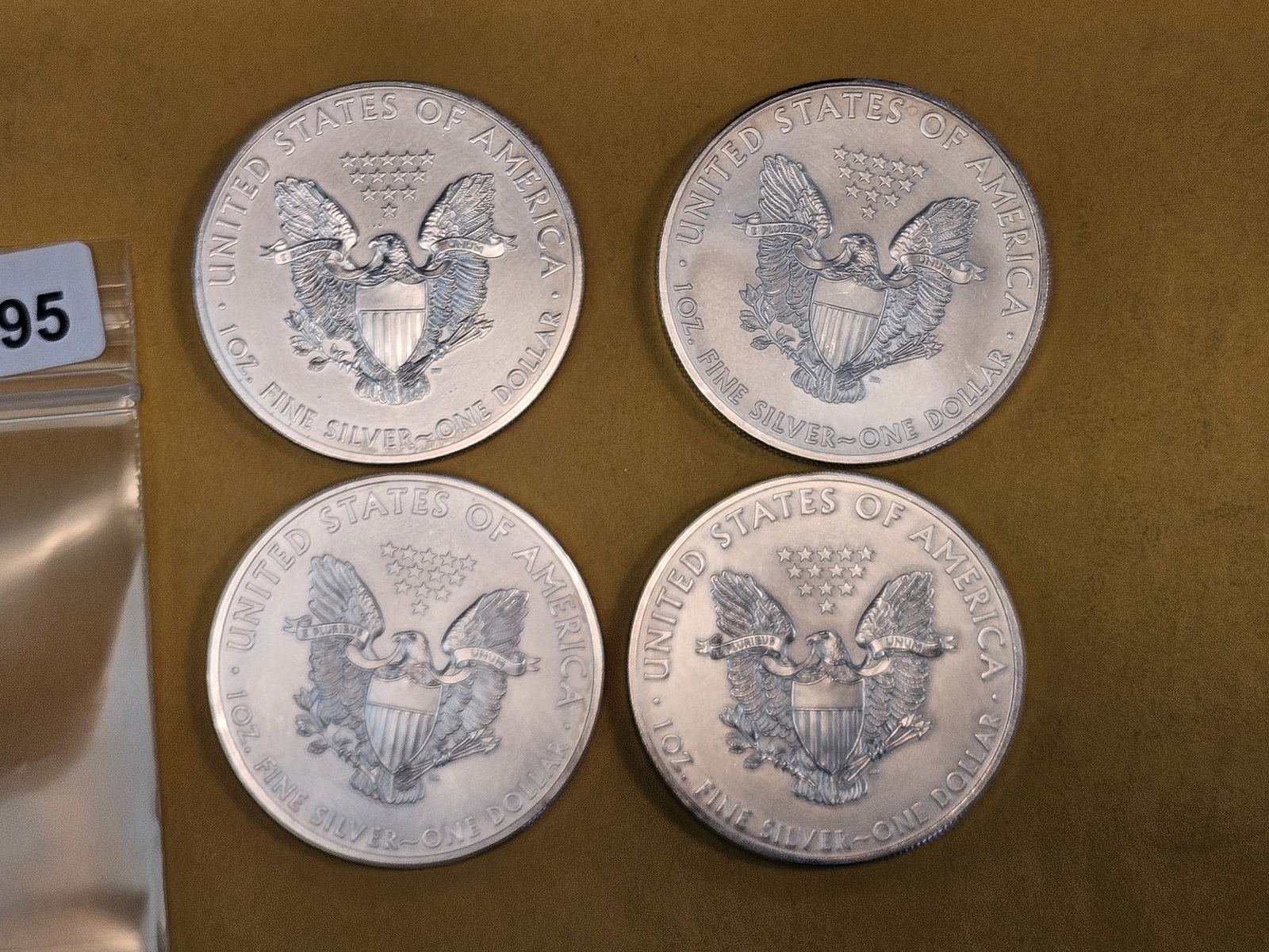Four 2008 American Silver Eagles - 2