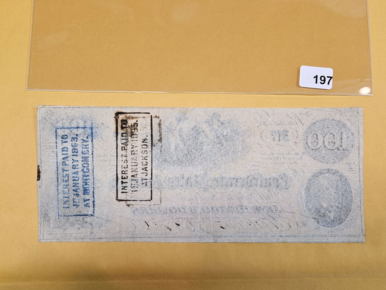 Tougher 1862 Confederate States of American One Hundred Dollar Note - 2