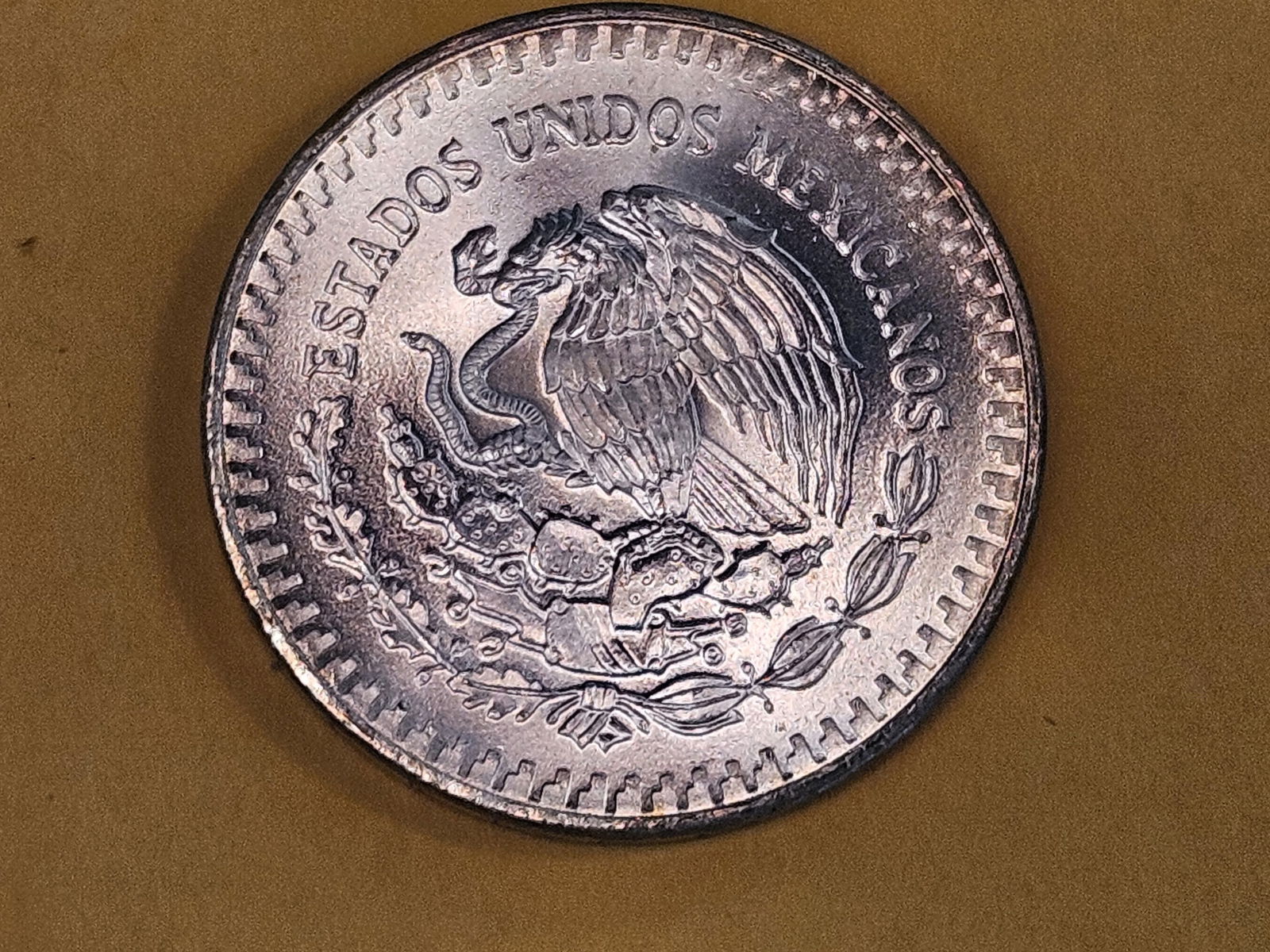 GEM Brilliant Uncirculated 1983 Mexico Silver Onza - 4