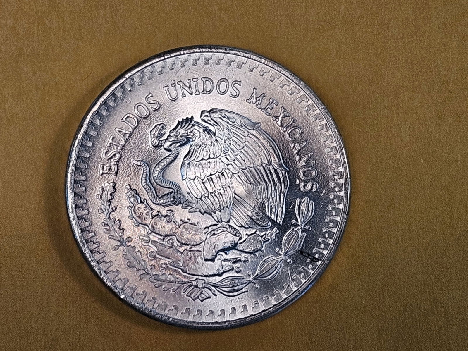 GEM Brilliant Uncirculated 1983 Mexico Silver Onza - 3