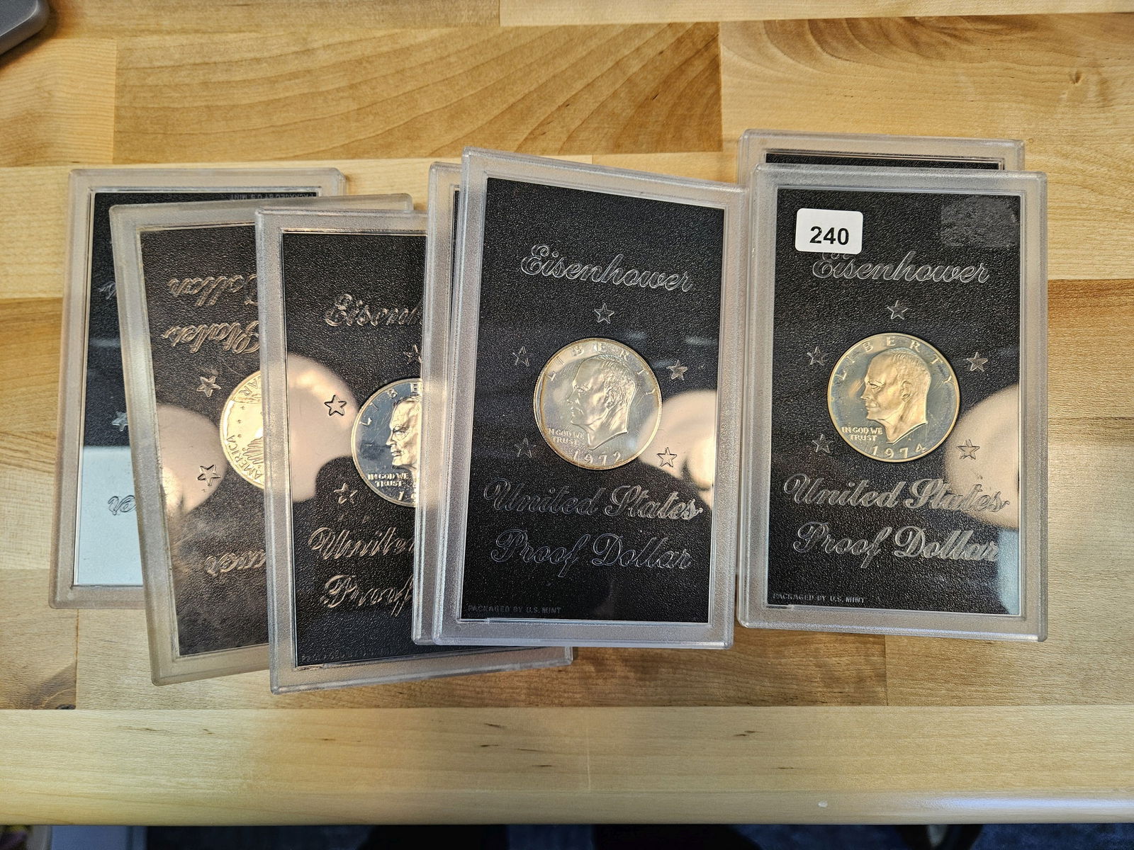 Seven Silver Proof Brown IKE Silver Dollars (1 of 1)