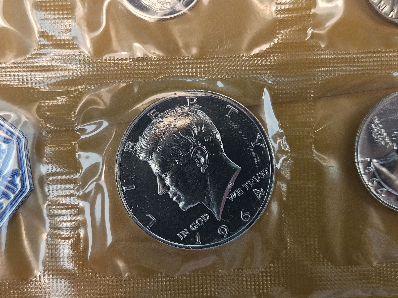 VARIETY! ACCENT HAIR 1964 silver Proof set with Accent hair Kennedy Half Dollar - 2