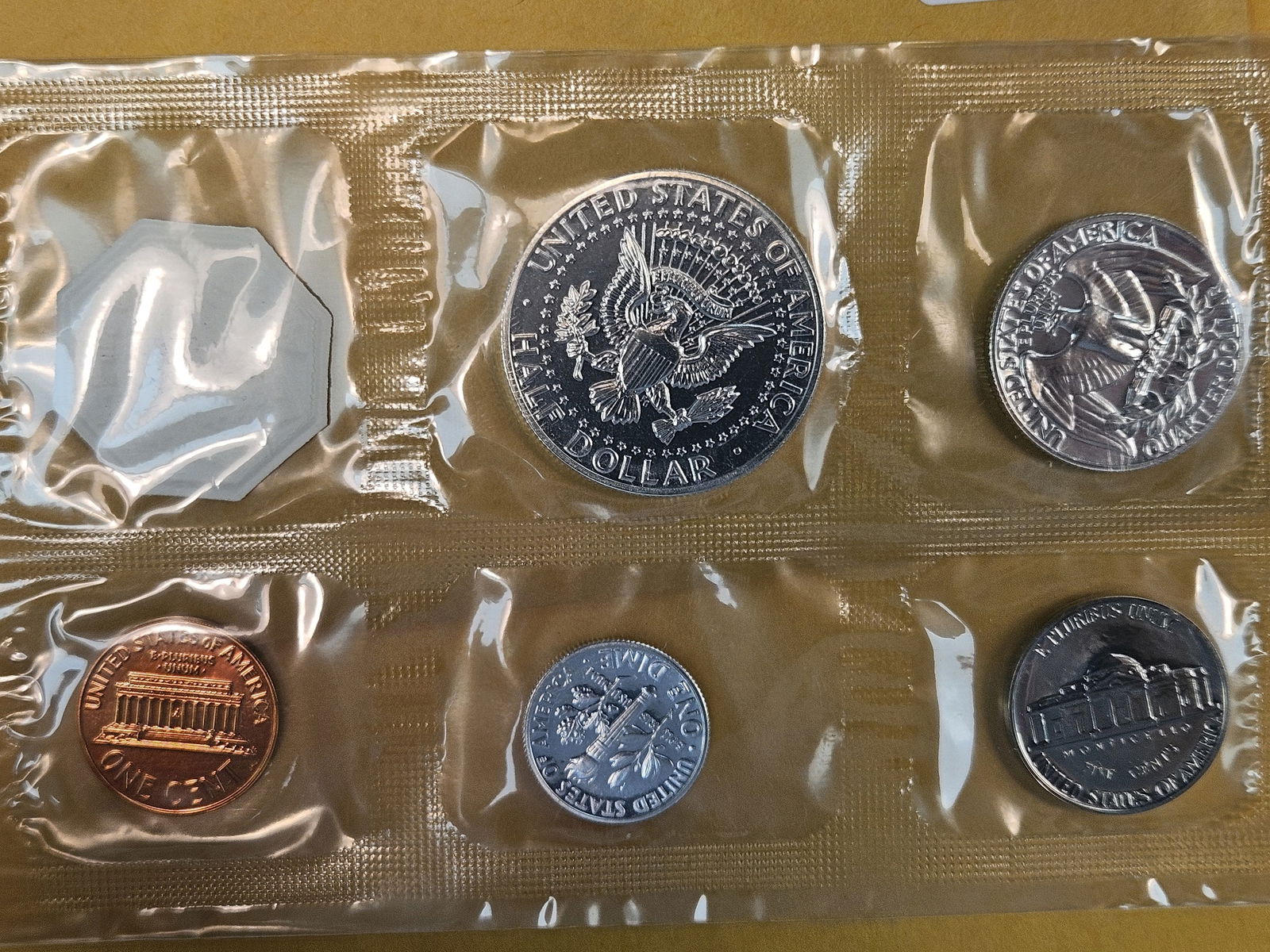 VARIETY! ACCENT HAIR 1964 silver Proof set with Accent hair Kennedy Half Dollar - 3