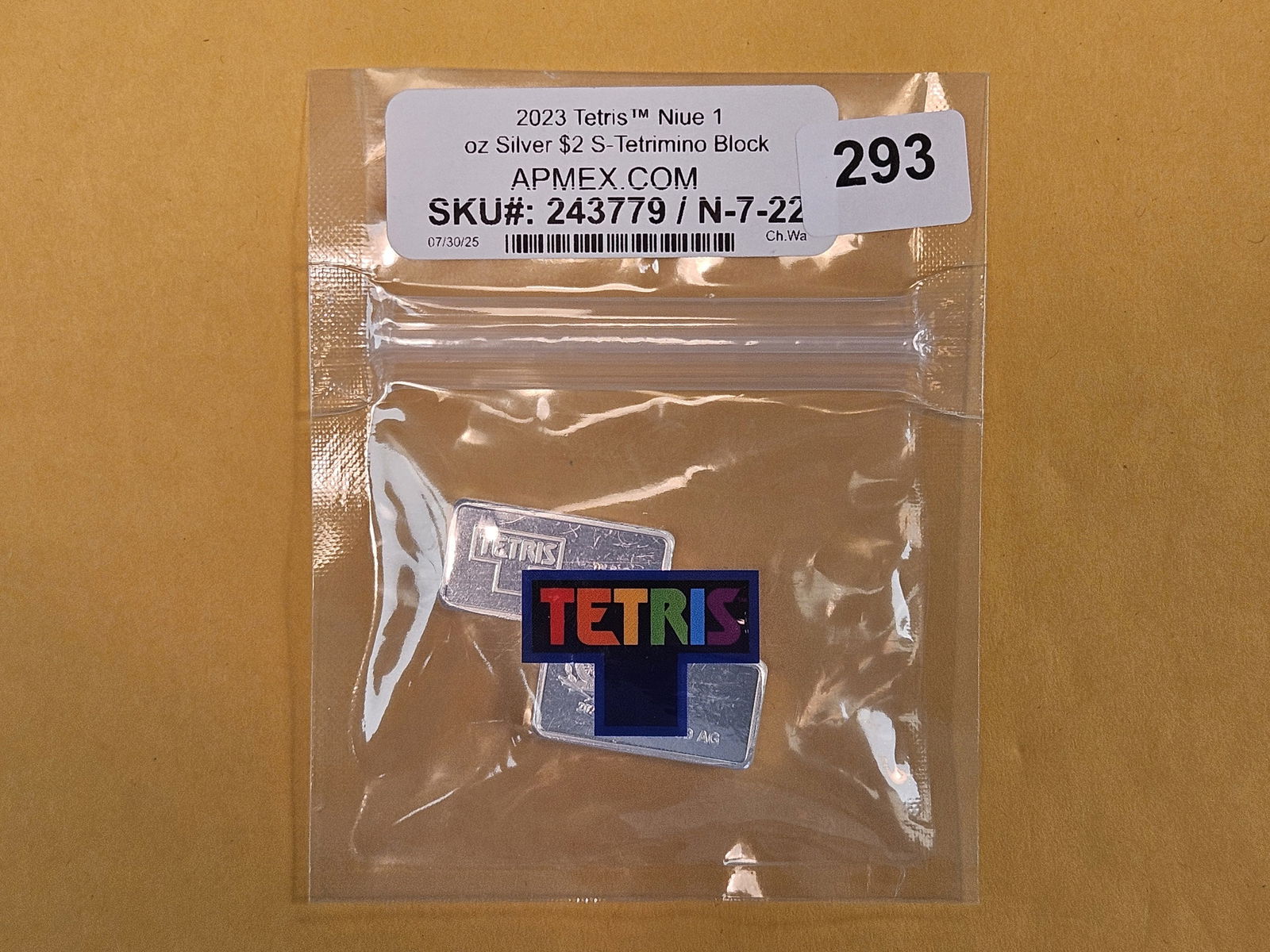 One Troy ounce .999 fine silver Proof Art piece: 2023 TETRIS! In original APMEX packaging 