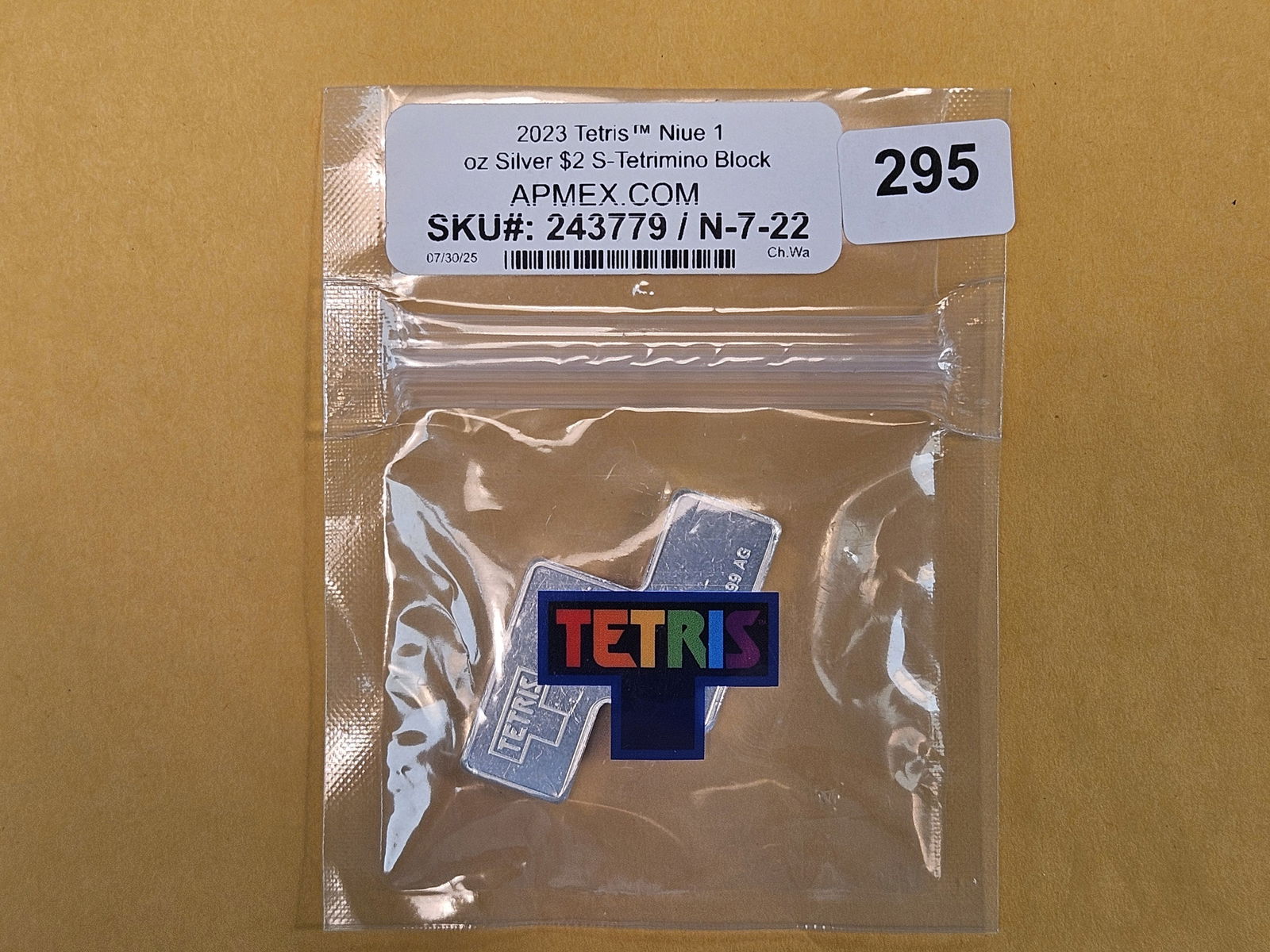 One Troy ounce .999 fine silver Proof Art piece: 2023 TETRIS! In original APMEX packaging 