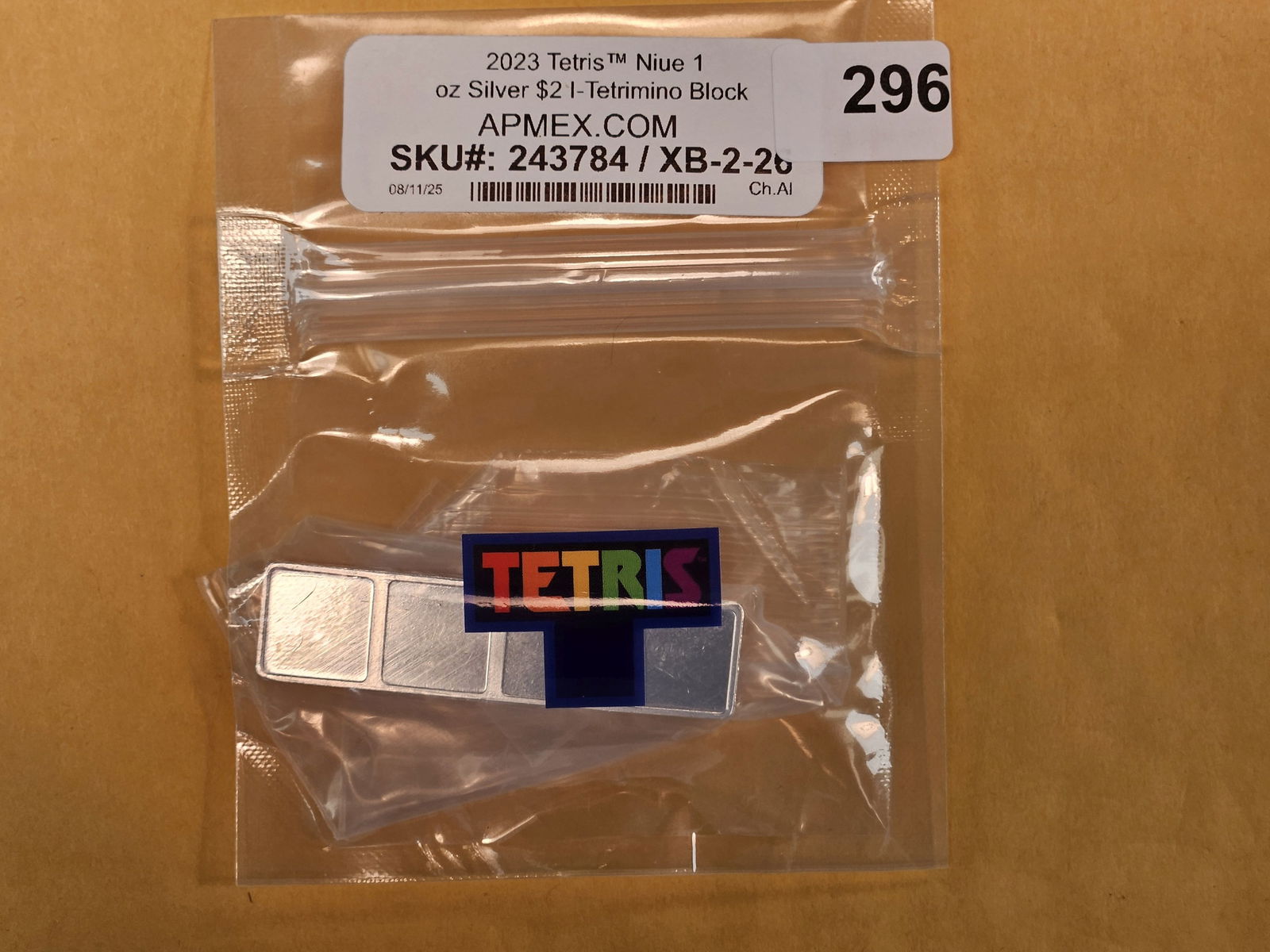 One Troy ounce .999 fine silver Proof Art piece: 2023 TETRIS! In original APMEX packaging 