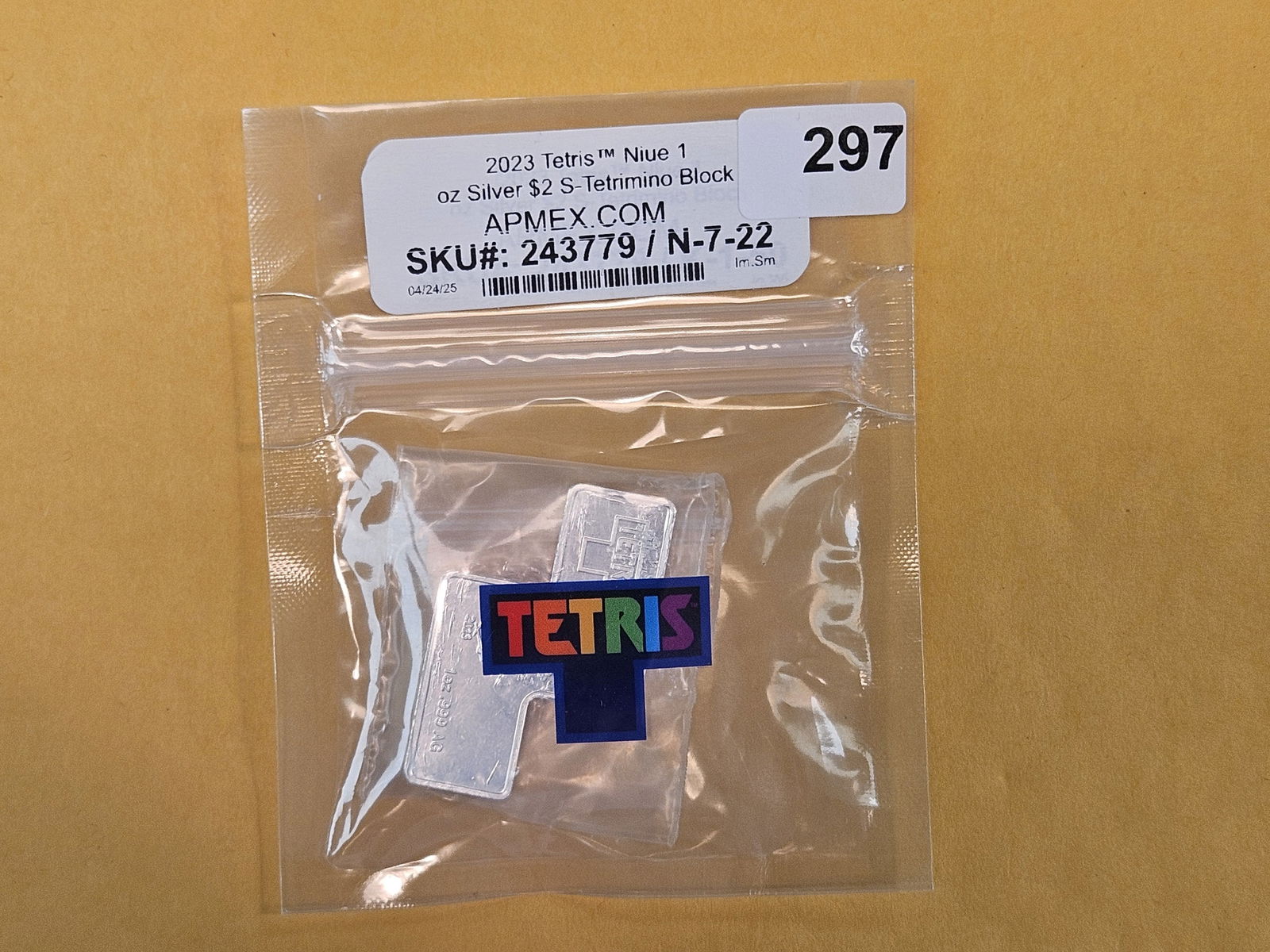 One Troy ounce .999 fine silver Proof Art piece: 2023 TETRIS! In original APMEX packaging 