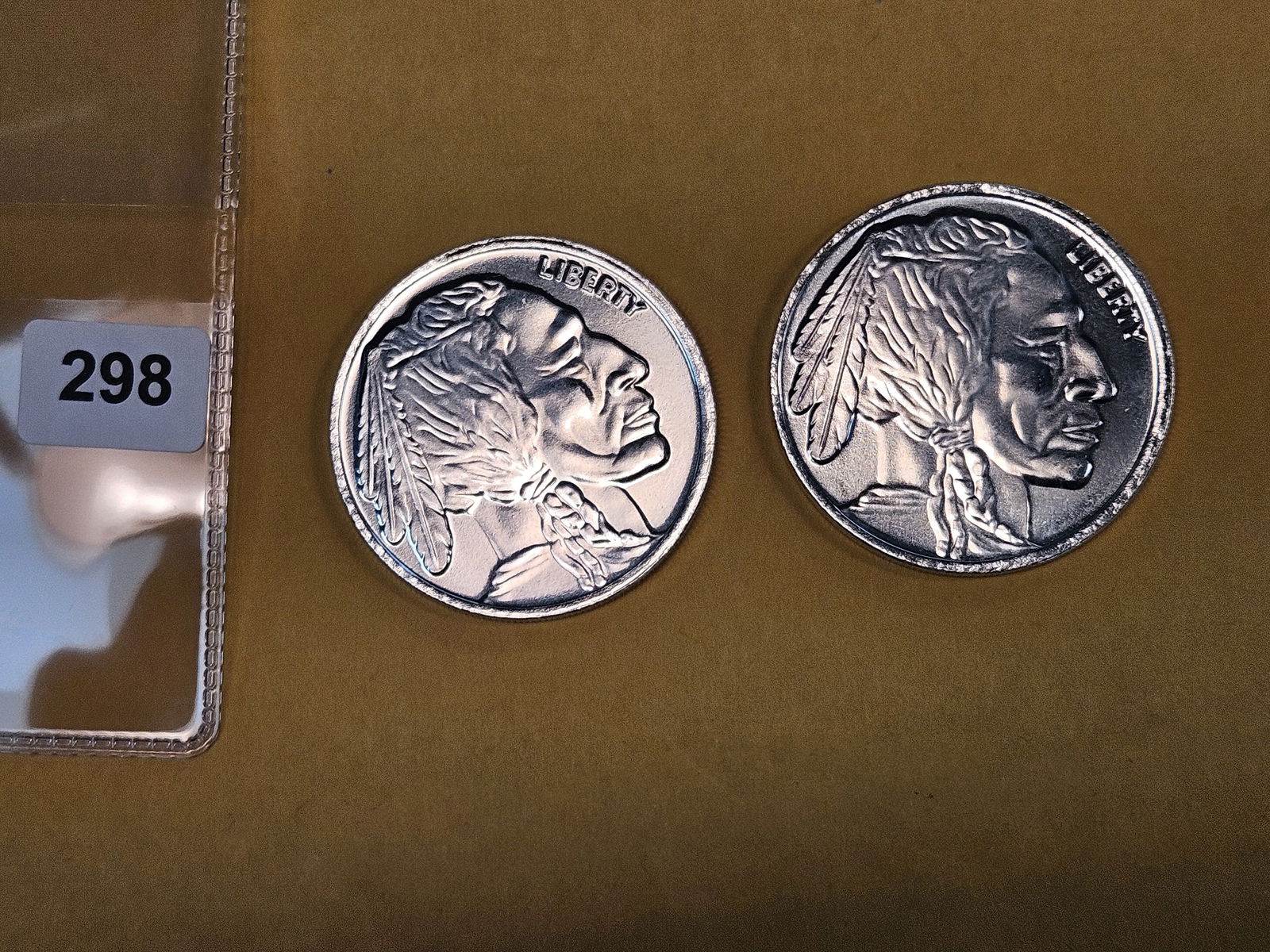 TWO 1-troy ounce .999 fine silver proof art rounds - 2