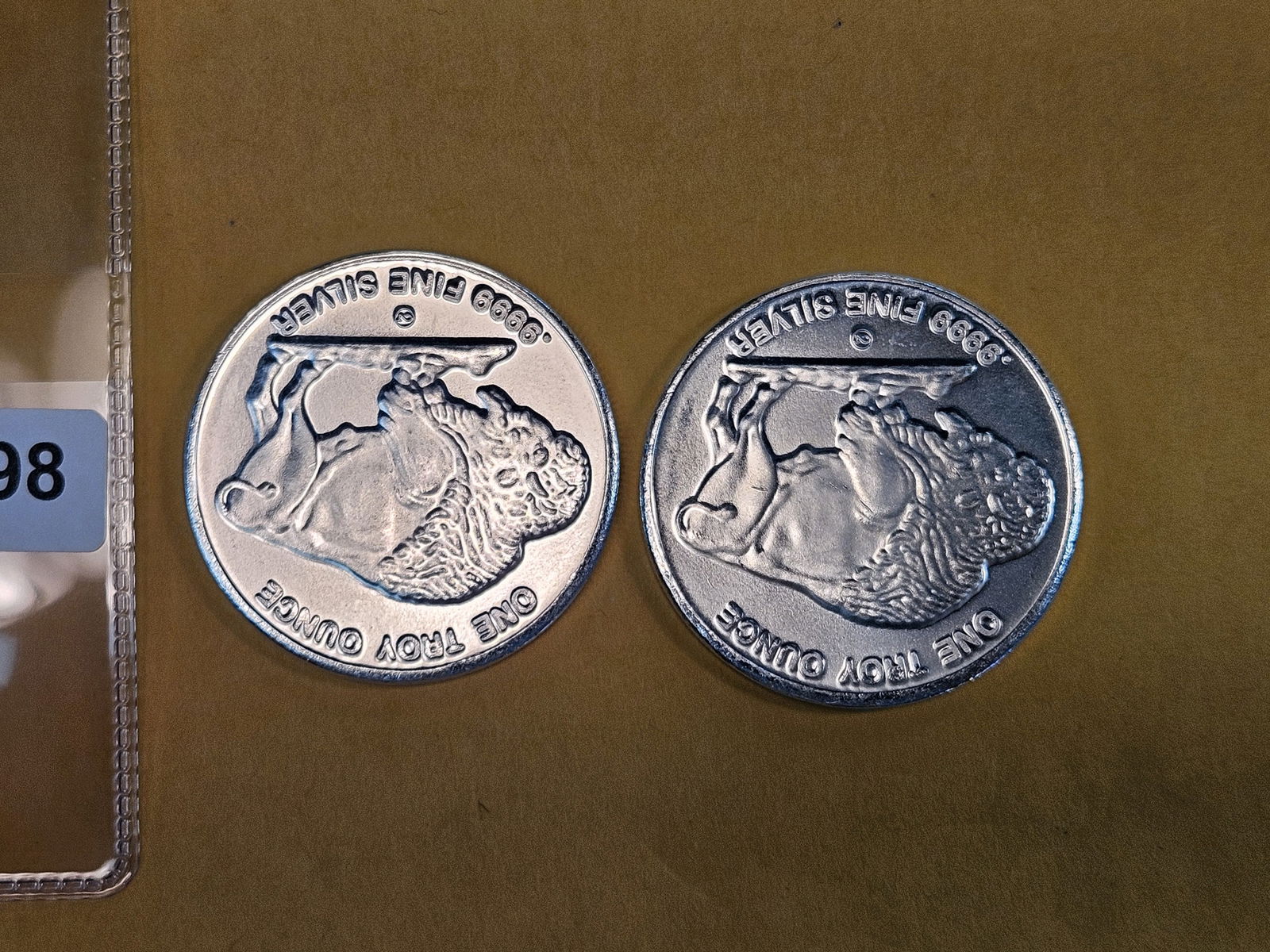 TWO 1-troy ounce .999 fine silver proof art rounds - 3