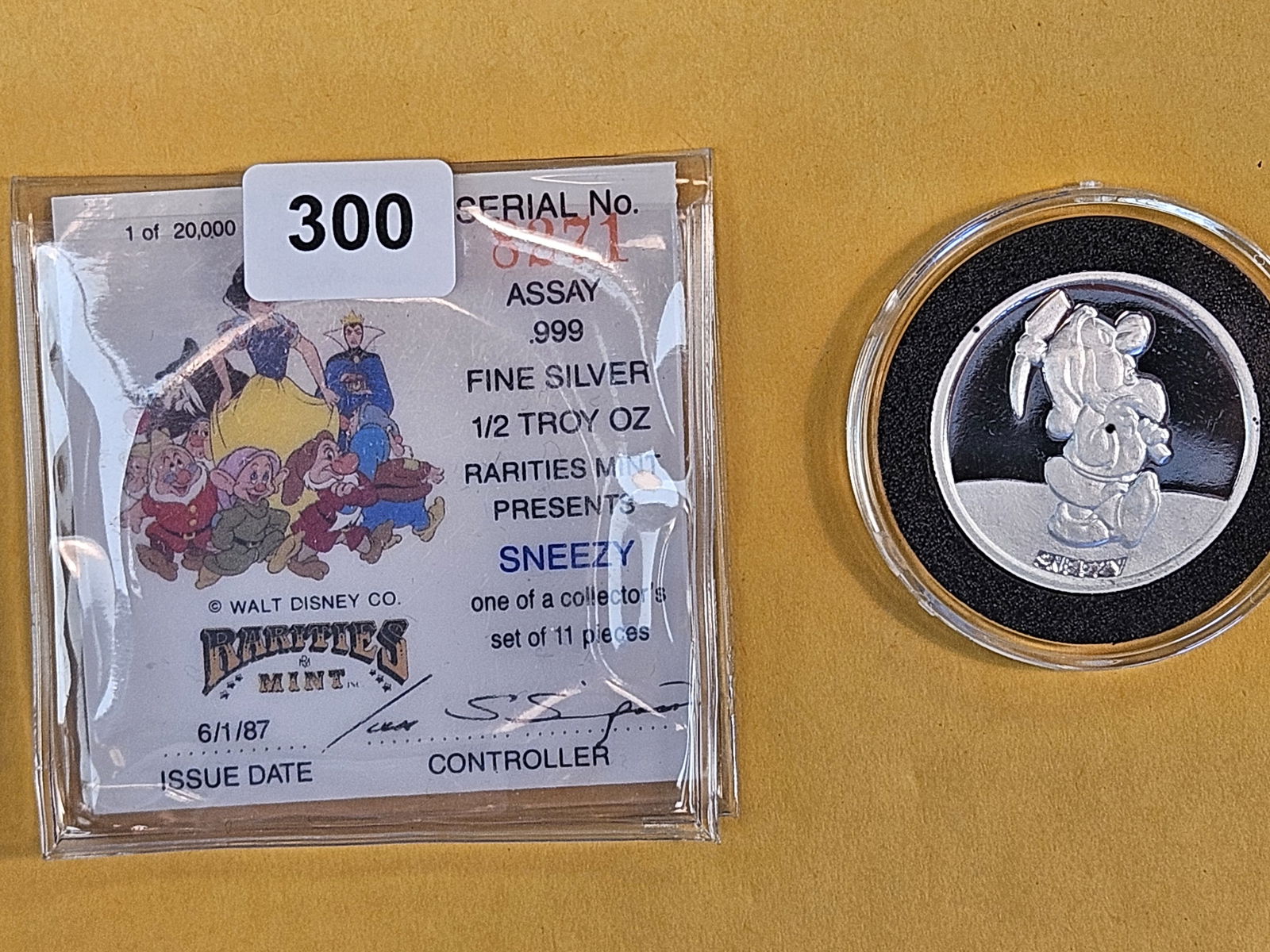 DISNEY SILVER! One-half Troy ounce .999 fine silver proof art round - 2