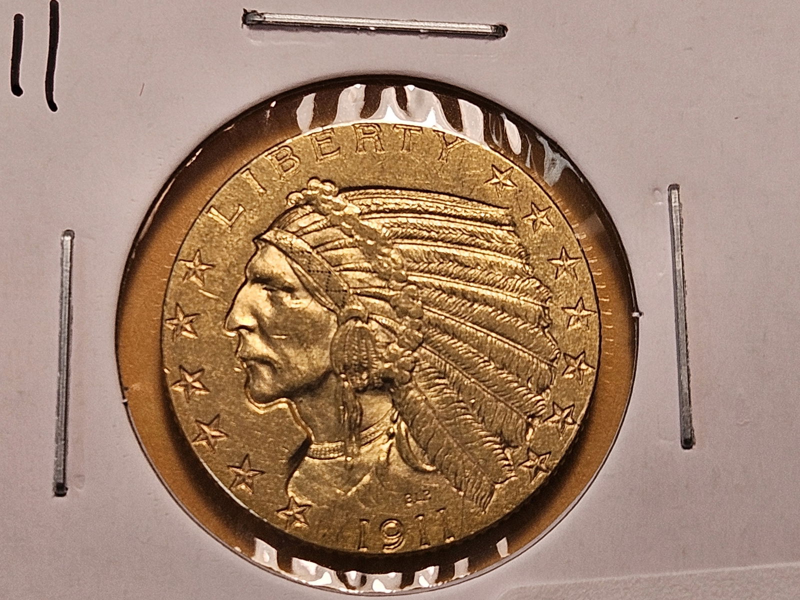 GOLD! Brilliant About Uncirculated 1911 Indian Head $5 Dollar Gold (1 of 4)