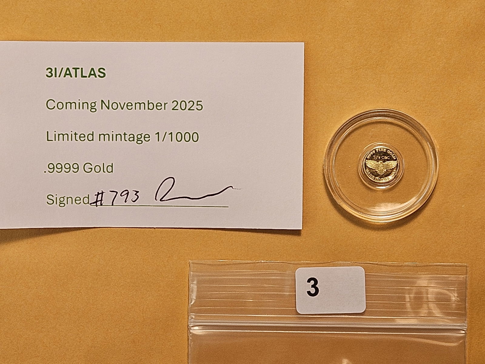 GOLD! 1-200th of a Troy Ounce .999 Fine Gold Mini-Coin - 2
