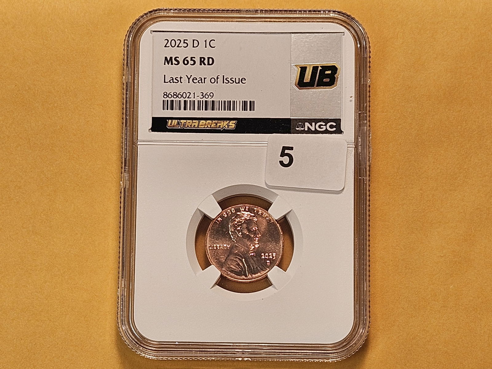 NGC 2025-D Lincoln Cent in Mint State 65 Red - 2