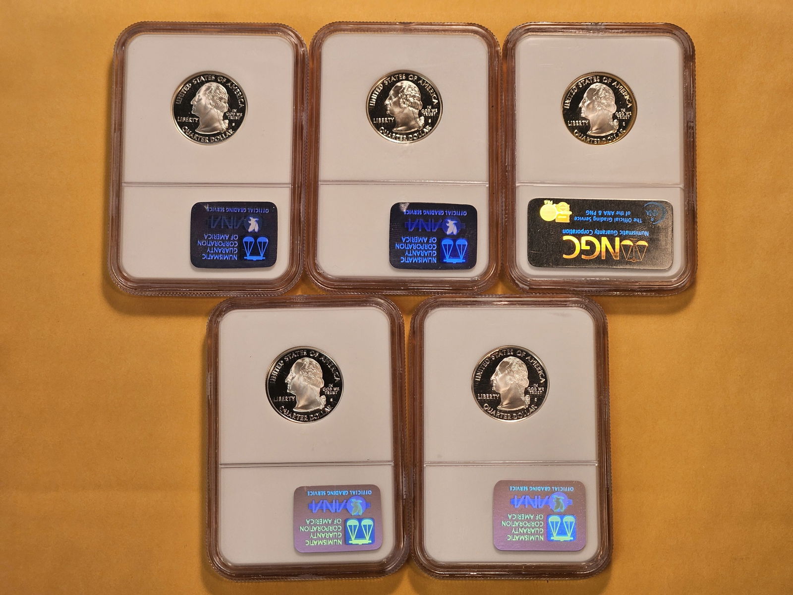 Five NGC Graded Silver Statehood Quarters in Proof 69 Ultra Cameo - 7