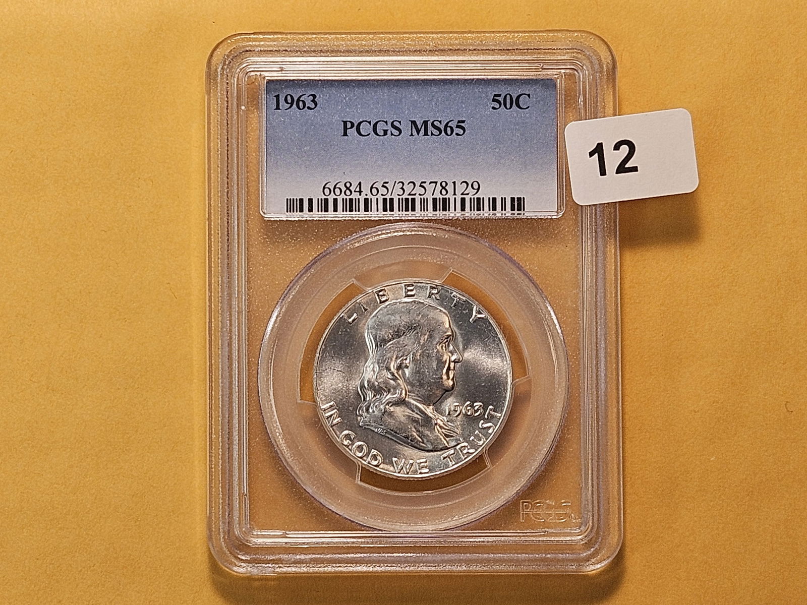 PCGS 1963 Franklin Silver Half Dollar in Mint State 65 - 2