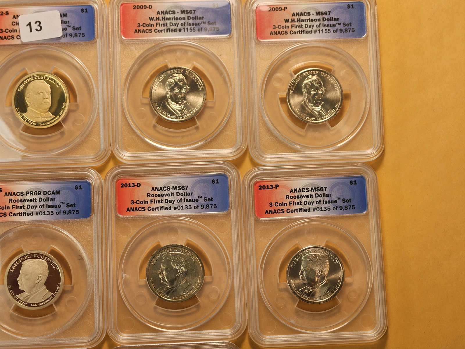 Ten ANACS Graded Presidential Dollars - 3