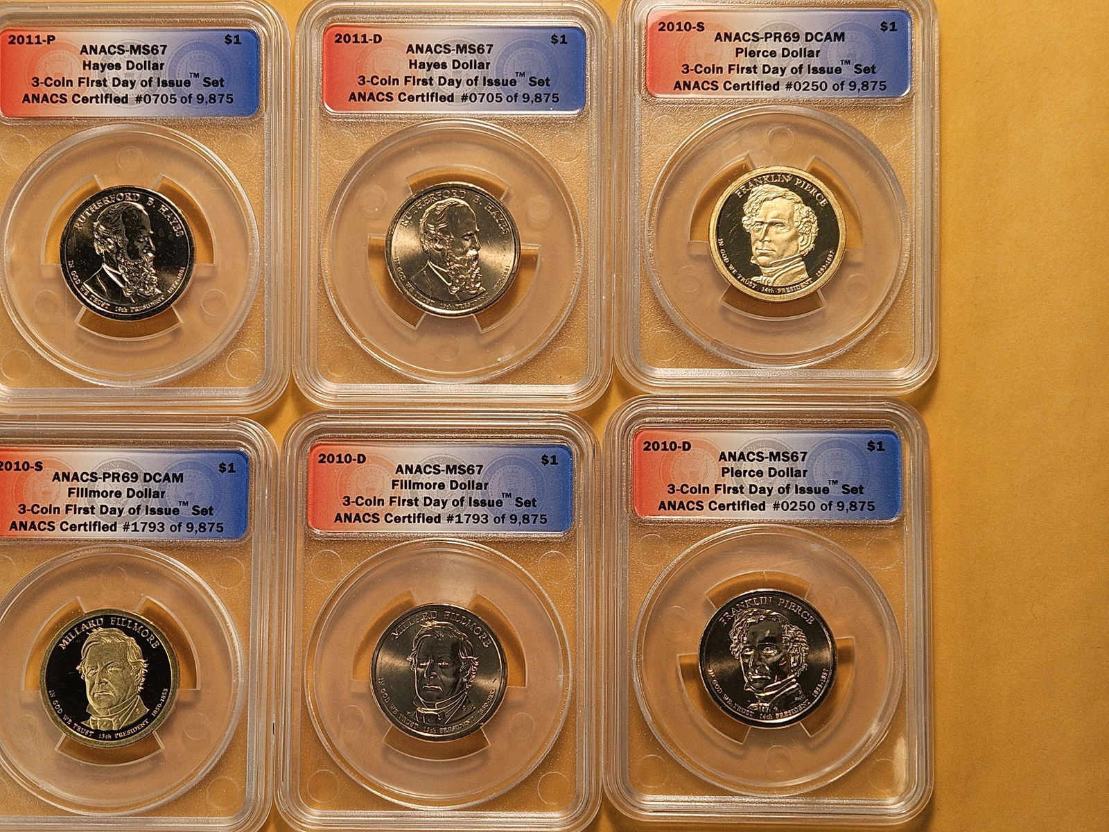 Ten ANACS Graded Presidential Dollars - 3