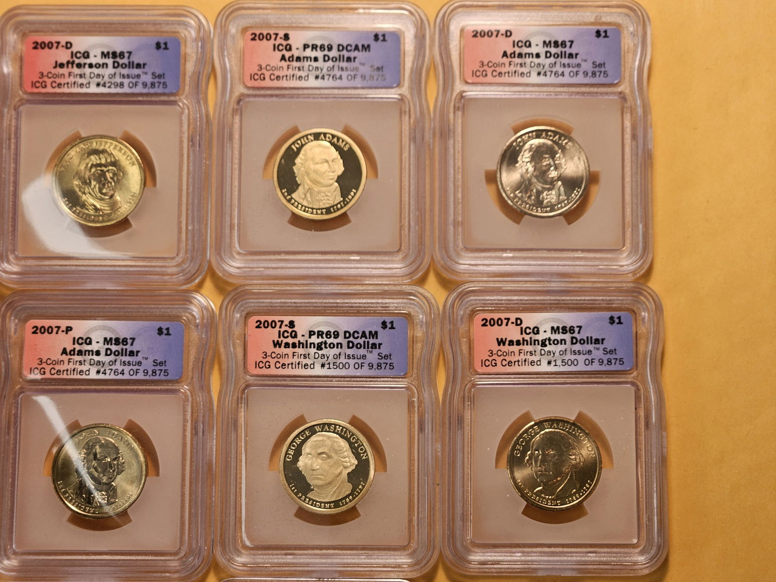 Nine ICG and one ANACS Graded Presidential Dollars - 3