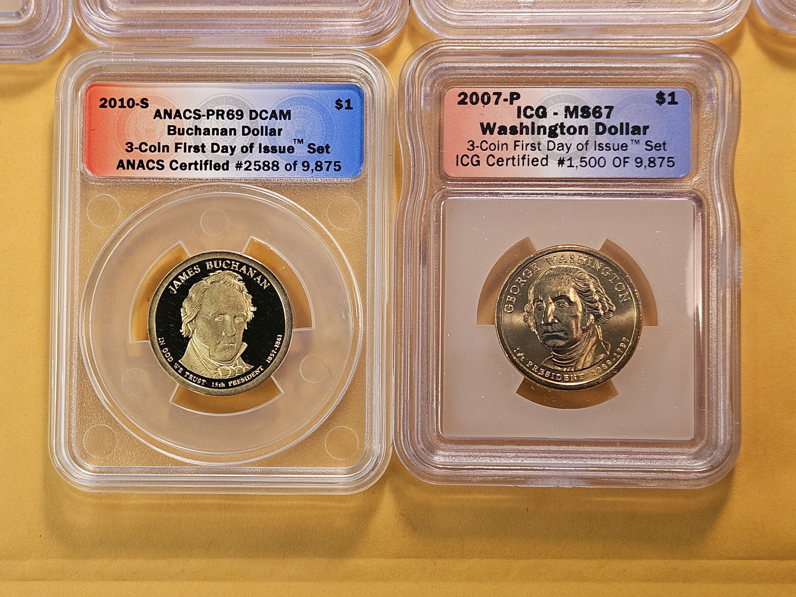 Nine ICG and one ANACS Graded Presidential Dollars - 4