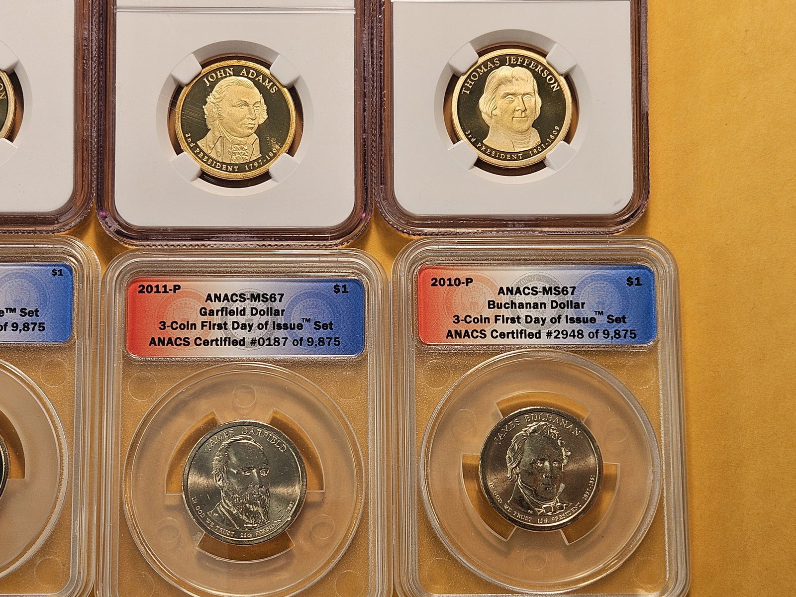 Four NGC and four ANACS Graded Presidential Dollars - 3